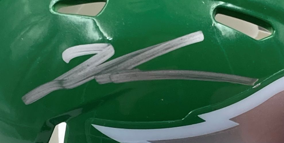 Jalen Carter Autographed Philadelphia Eagles Kelly Green Mini Helmet with Super Bowl LIX Case - Collectible NFL Memorabilia for Fans, Display, and Gifting
