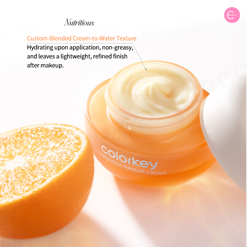 Colorkey Orange Glow Primer Cream - Brightening Face Makeup Base for Dull Skin | Perfect for Daily Makeup & Photo Shoots