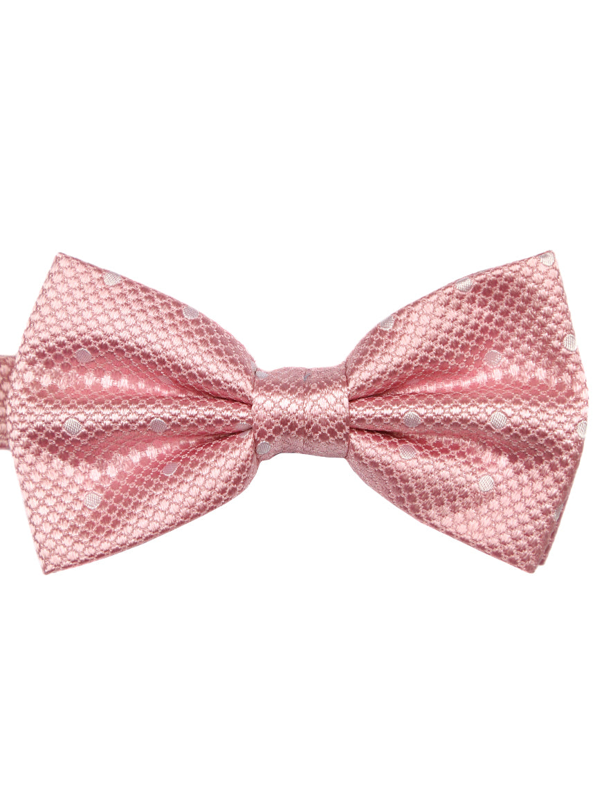 DÉCLIC Classic Spot Bow Tie - Pink & White | Stylish & Elegant Bow Tie for Men & Women | Perfect for Weddings, Parties & Formal Events