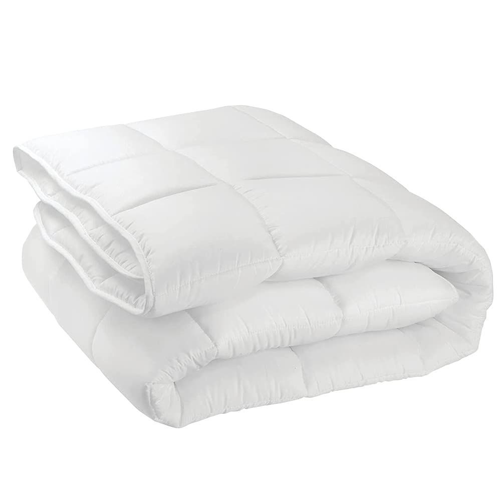 Happy at Home Twin Comforter Set - 100% Microfiber Down Alternative Bedding, Soft & Breathable Twin Size Comforter Sets in White - Perfect for Kids Rooms, Guest Beds & Dorm Essentials