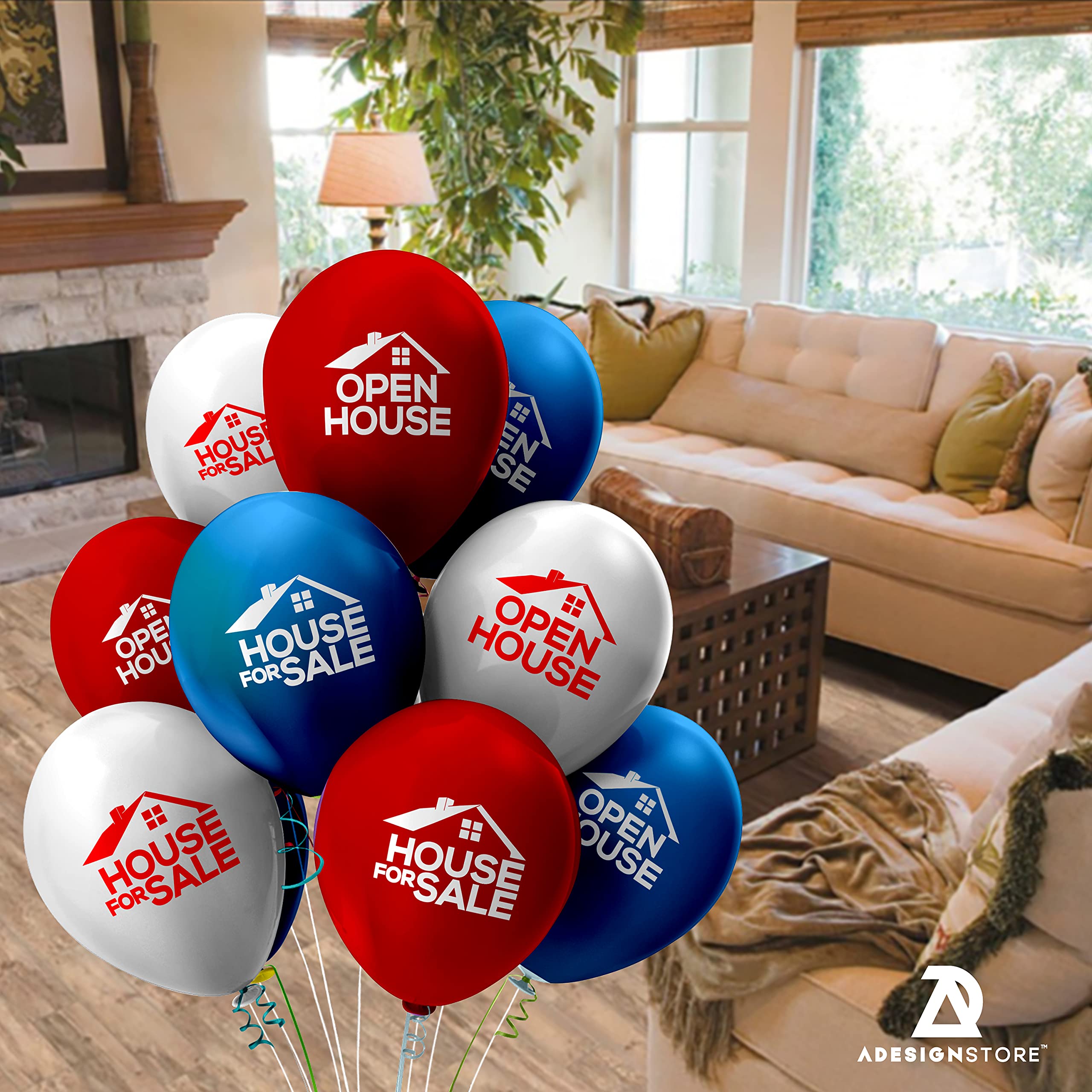 Metallic Real Estate Balloons for Open House & Yard Signs - Realtor Supplies Kit for Sale by Owner - Perfect for Home Showings, Agent Marketing & Property Promotion