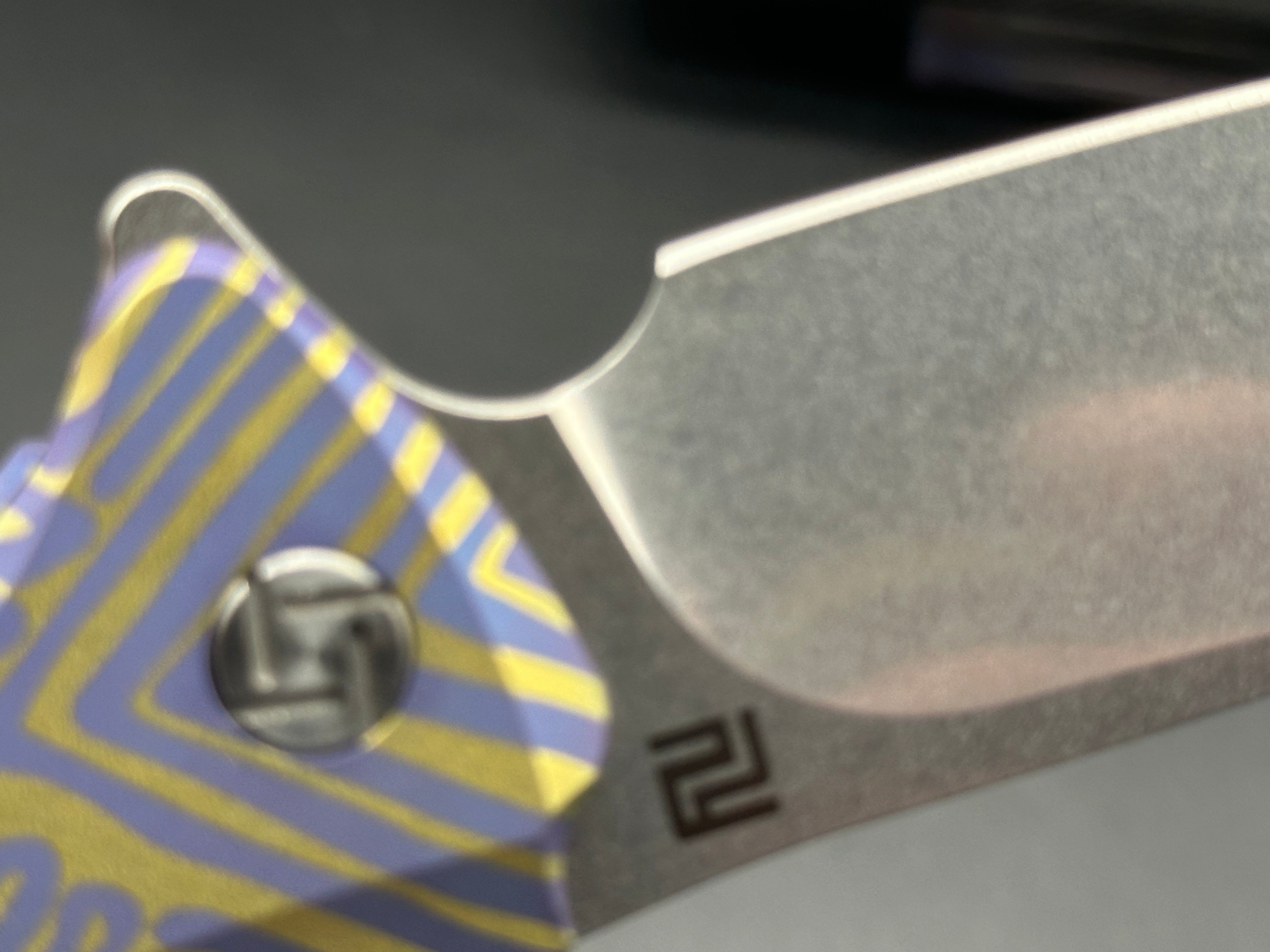 Artisan Cutlery Traditional S35VN Stainless Steel Drop Point Folding Knife with Gold & Blue Anodized Titanium Handle - Perfect for Camping, Hunting, and Everyday Carry (EDC)