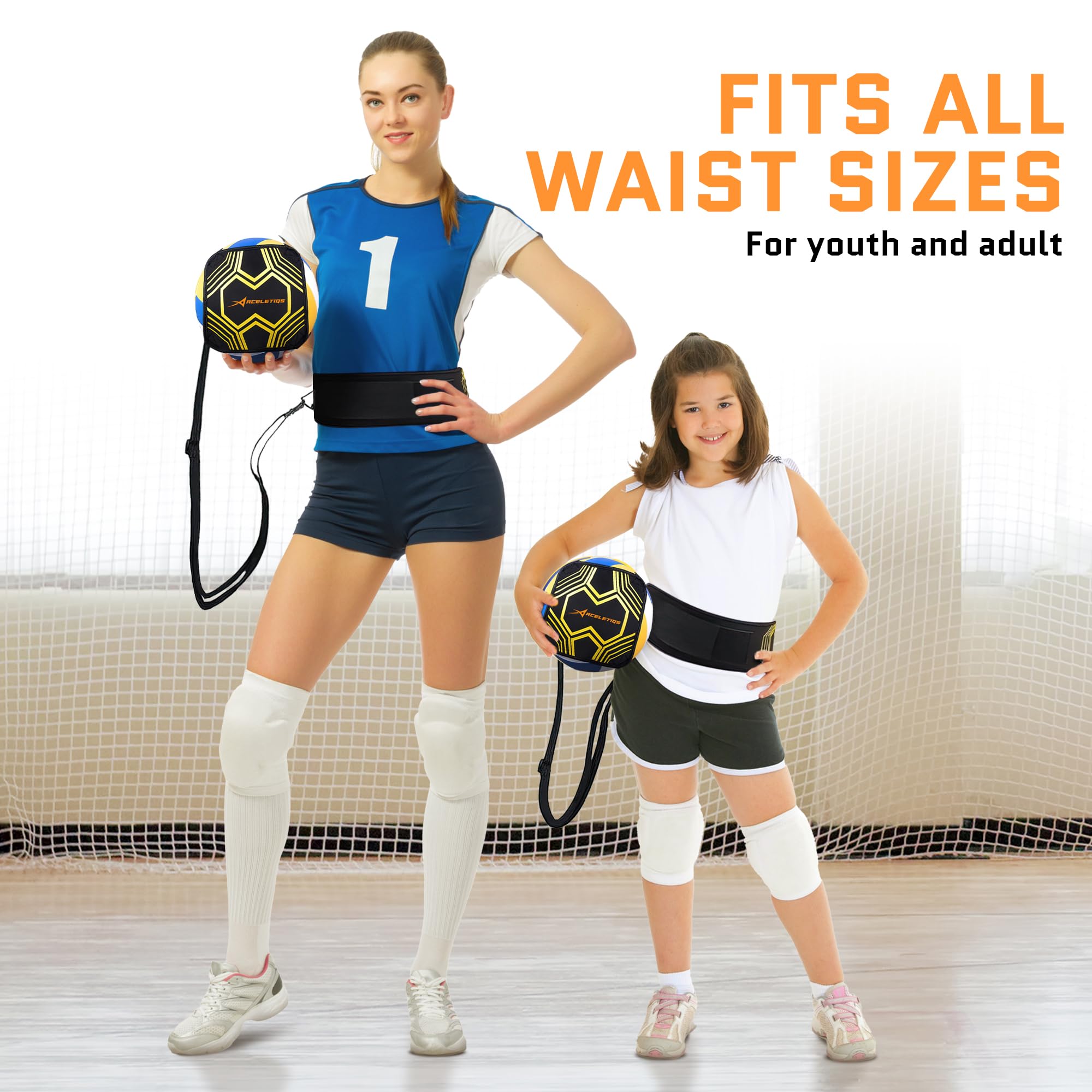 Volleyball Training Equipment – 4-Style Solo Volleyball Trainer for Serving, Spiking, Setting & Passing | Pro Volleyball Rebounder & Soccer Rebounder | Perfect Gift for Beginners to Experts | Improve Skills at Home, Park or Gym
