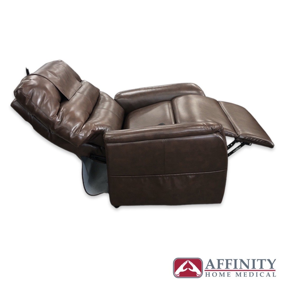 ELARA PR 118 3-Position Lift Chair Recliner - Chestnut Vinyl Upholstery - Power Lift Assist for Elderly & Mobility - Perfect for Living Room, Bedroom & Recovery Use