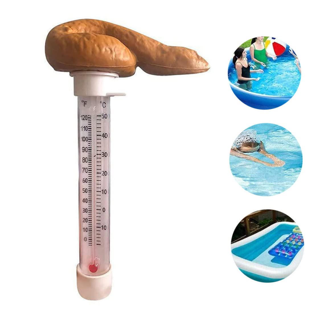 Floating Pool Thermometer for Swimming Pools, Hot Tubs & Spas - Accurate Water Temperature Gauge with Fun Prank Design - Perfect for Backyard, Vacation Homes & Water Therapy