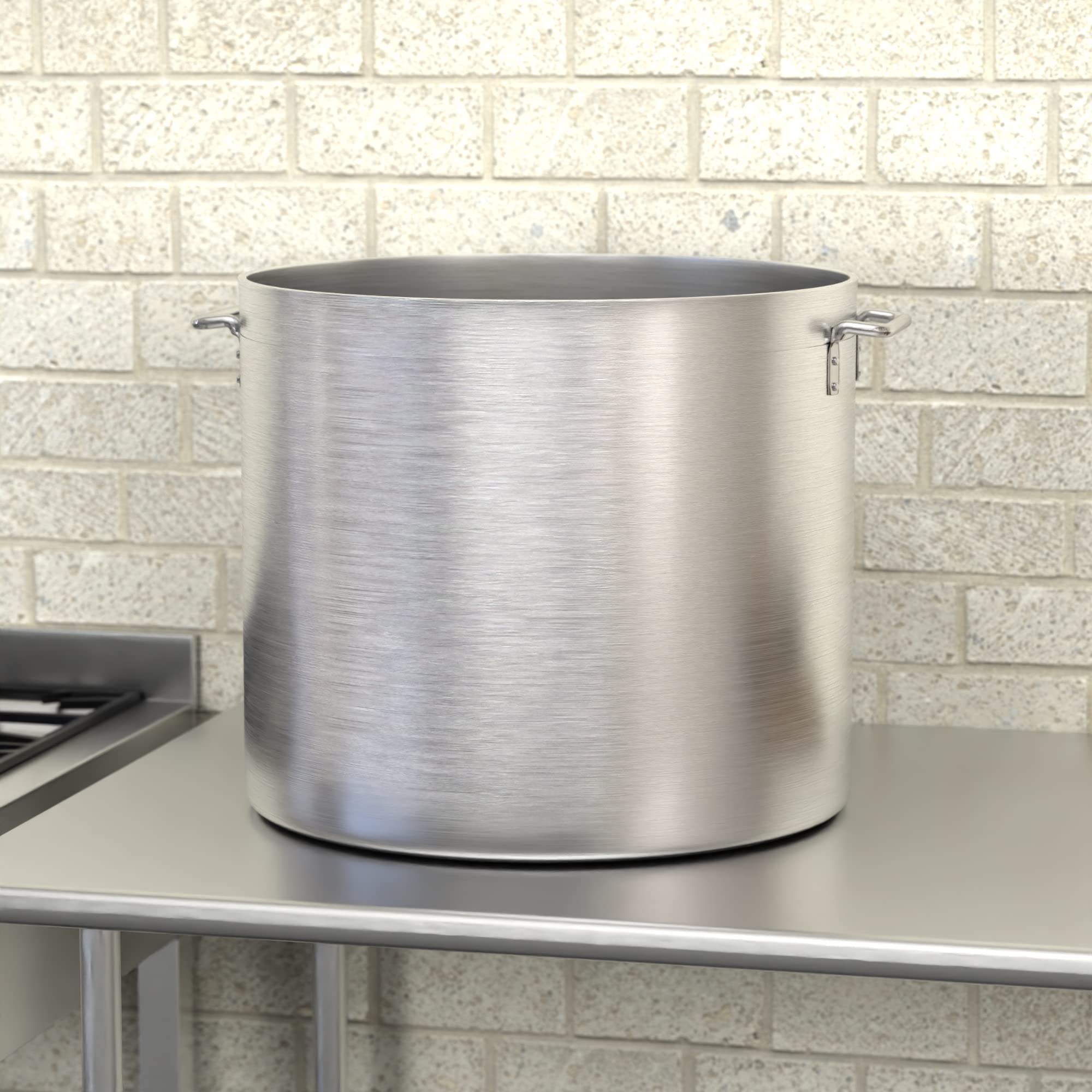 80 Qt. Heavy Duty Aluminum Stock Pot with Lid - Large Cooking Pot for Soups, Stews, Pasta & Canning - Commercial & Home Kitchen Use