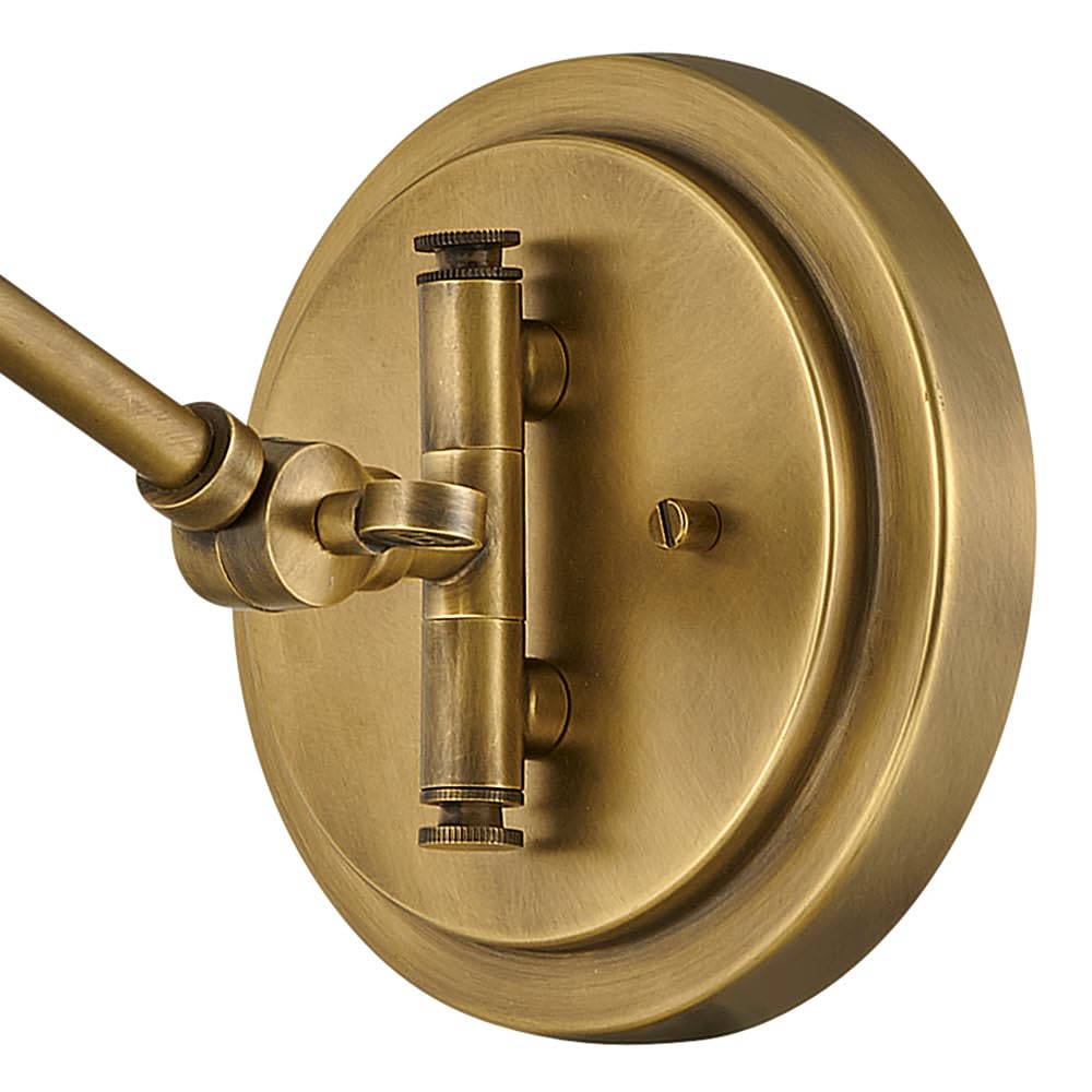 Hinkley Arti 3690HB-CL Medium Articulating Single Light Wall Sconce with On/Off Switch - Adjustable Brass Wall Lamp with Removable Fabric Cord & Clear Glass Shade - Perfect for Bedroom, Hallway, and Living Room Lighting
