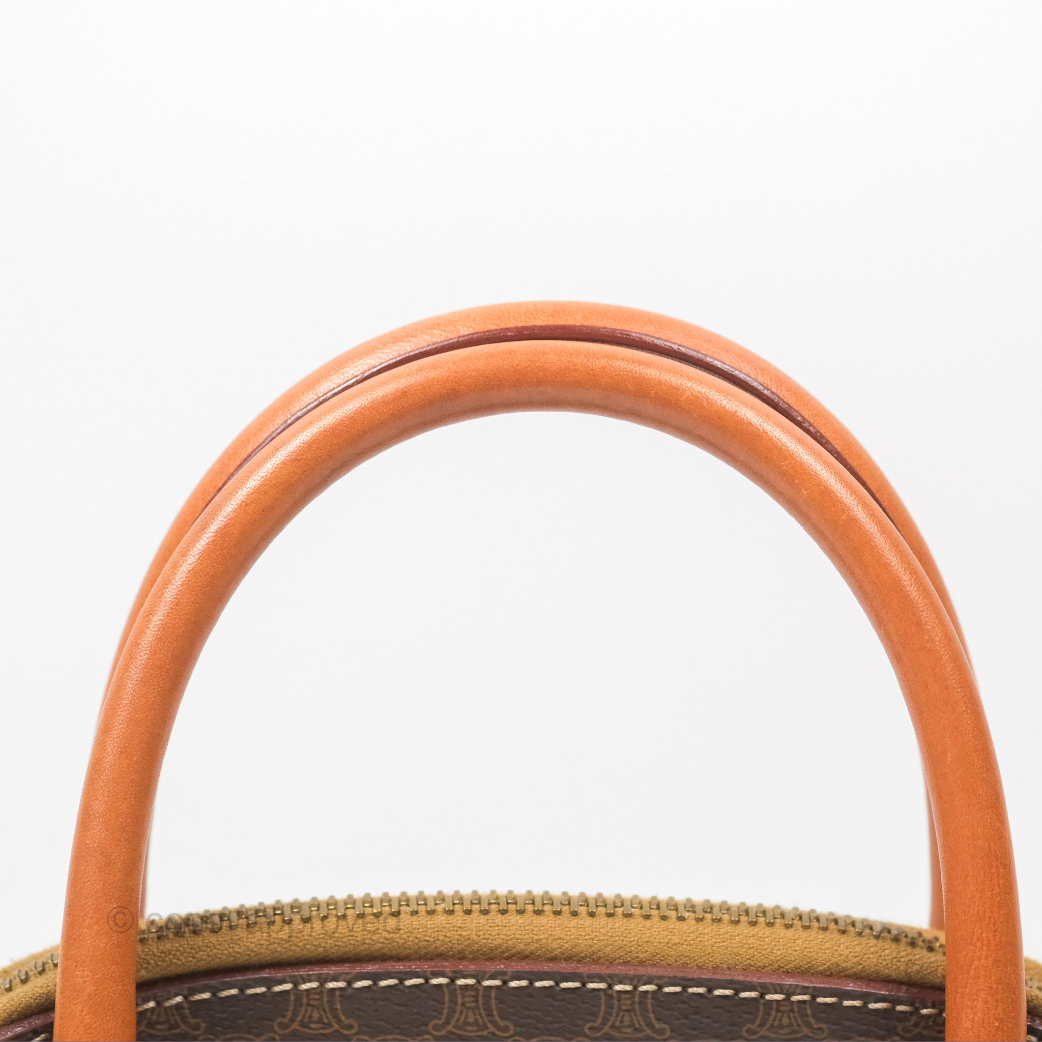 Vintage Celine Macadam Top Handle Handbag in Tan Brown - Perfect for Work, Travel & Everyday Elegance