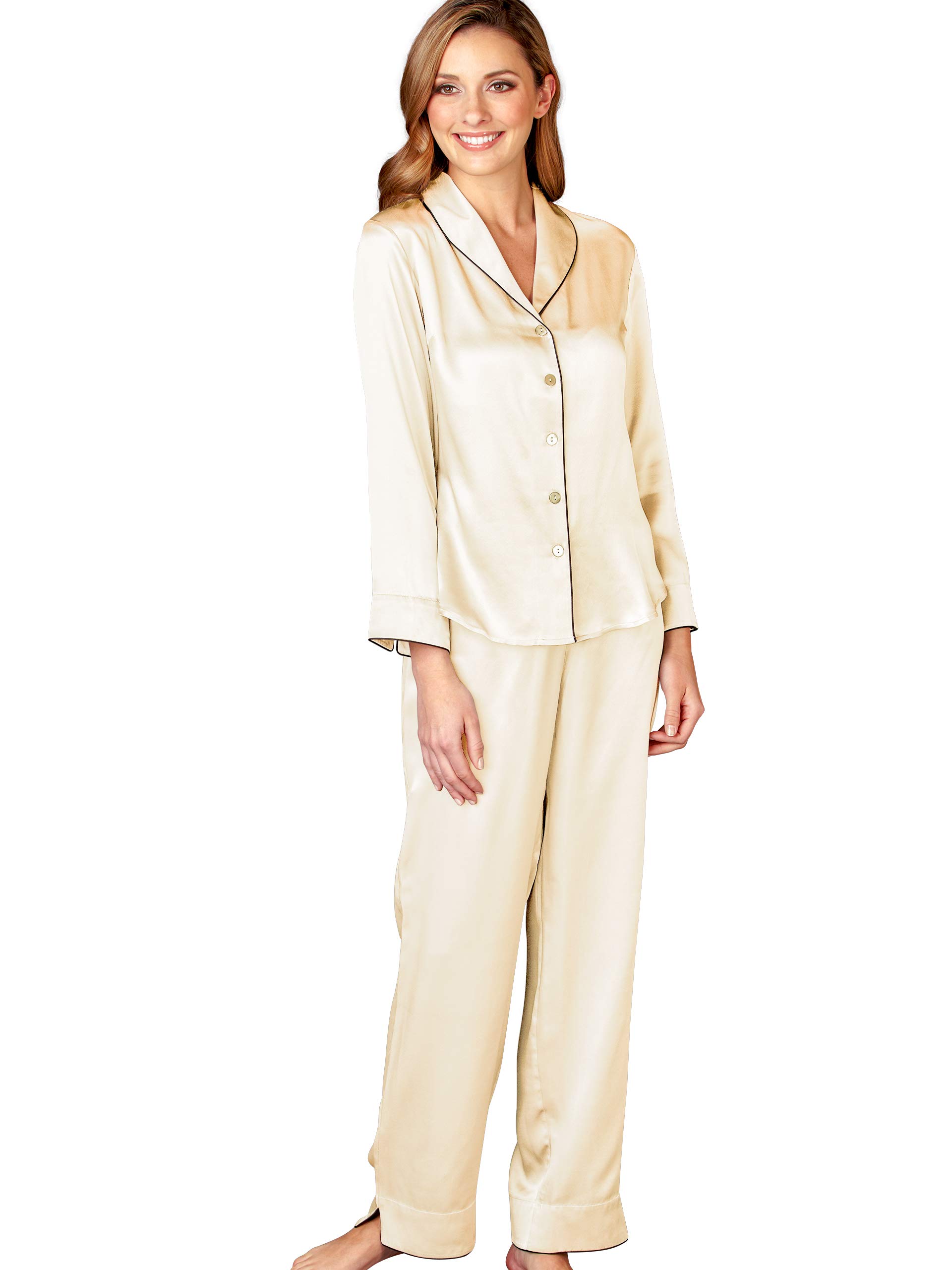 100% Mulberry Silk Pajama Set for Women - Soft & Breathable Relaxed Fit Sleepwear | Natalya Collection | Perfect for Lounging, Spa Days & Luxury Bedtime