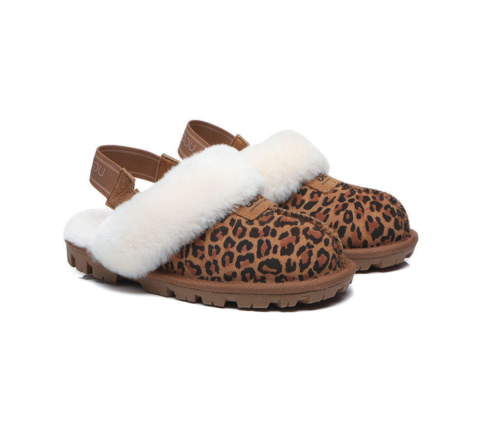 Australian Shepherd® 2-Way Style UGG Slippers - Genuine Sheepskin & Wool Indoor/Outdoor House Shoes with Removable Strap Slingback - Cozy Winter Footwear for Women & Men (Perfect for Home, Office & Travel)