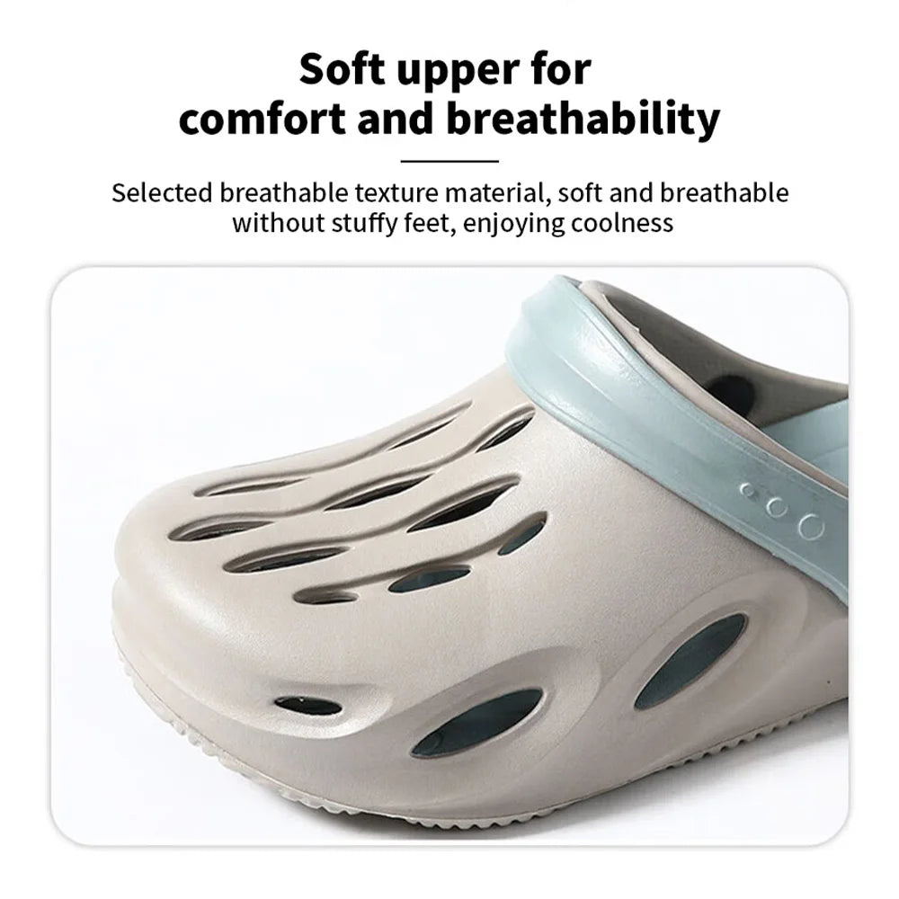 **Men's Aqua Shoes - Waterproof Anti-Slip Beach Sandals with Thick Sole - Lightweight EVA Flip Flops for Swimming, Surfing, and Outdoor Activities**