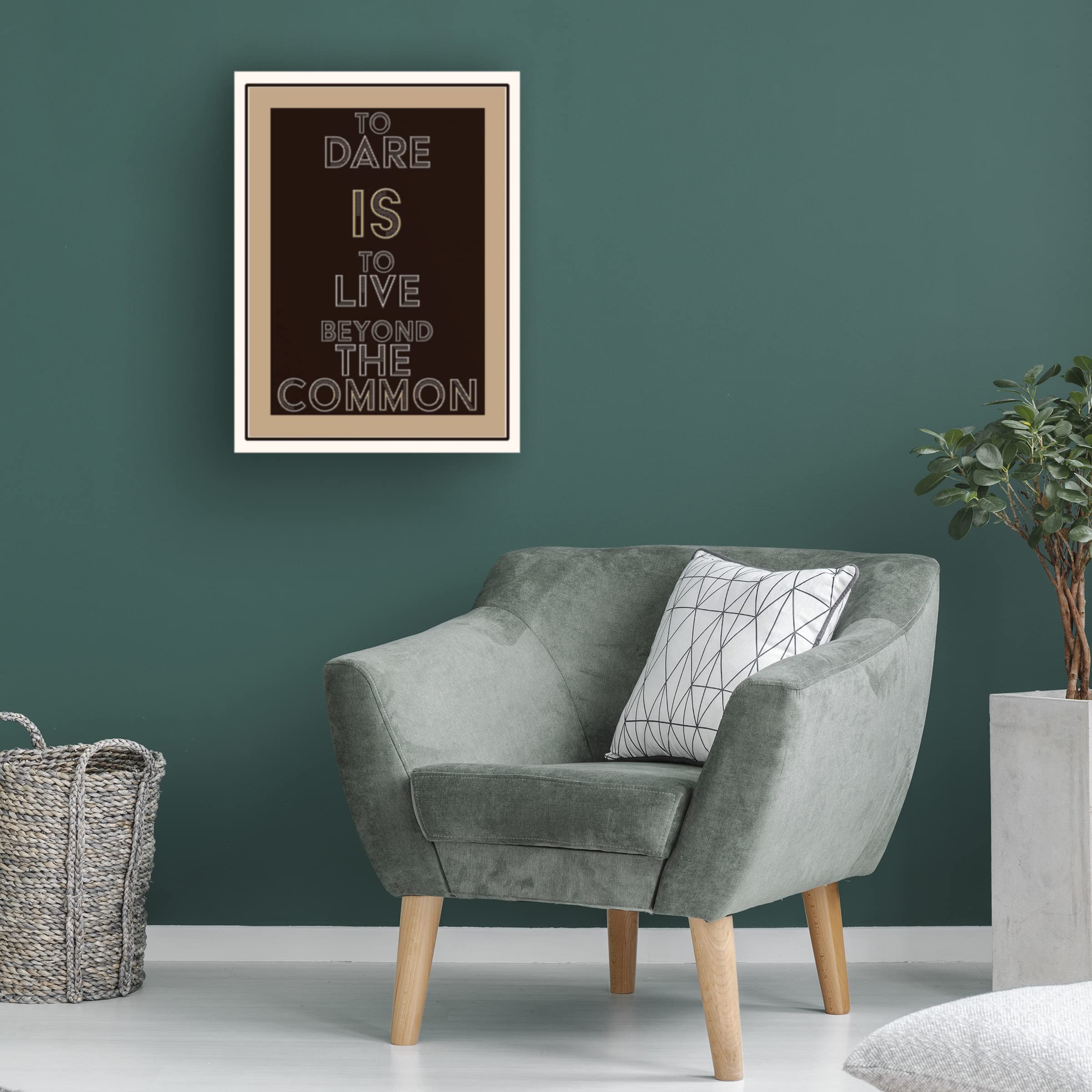 Dare Word Art Canvas Print by Richard Homawoo - Motivational Wall Decor for Home Office, Bedroom & Living Room - Inspirational Quote Artwork - Perfect Gift for Graduation & Housewarming
