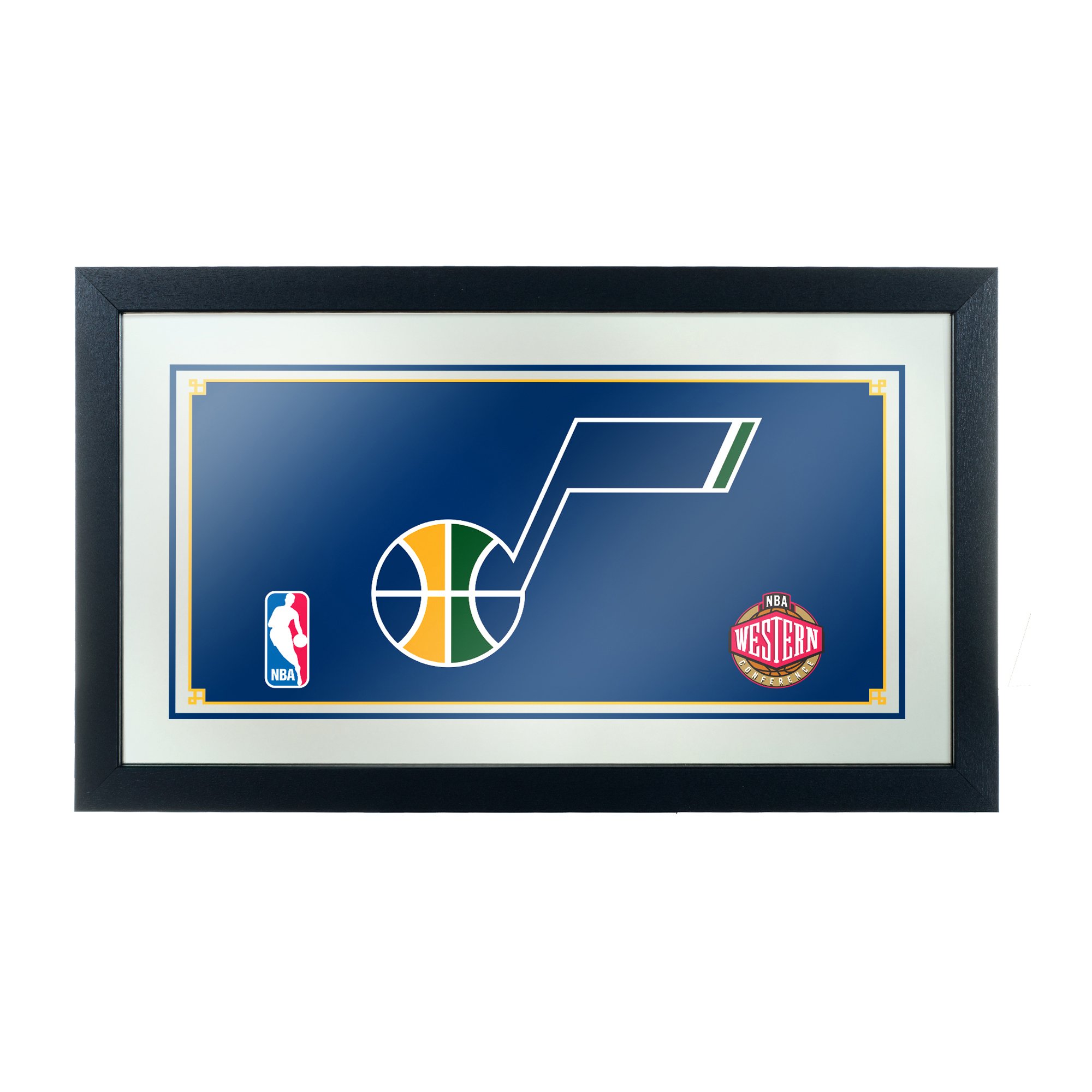 NBA Utah Jazz Framed Logo Mirror - Premium Basketball Decor for Fans - Perfect for Game Room, Man Cave & Sports Themed Home Decor
