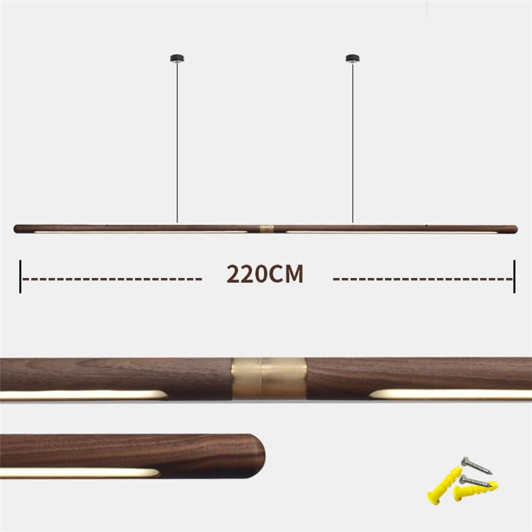 Walnut Wood Hanging Pendant Light - Modern & Stylish Home Lighting Fixture for Living Room, Bedroom, or Dining Area