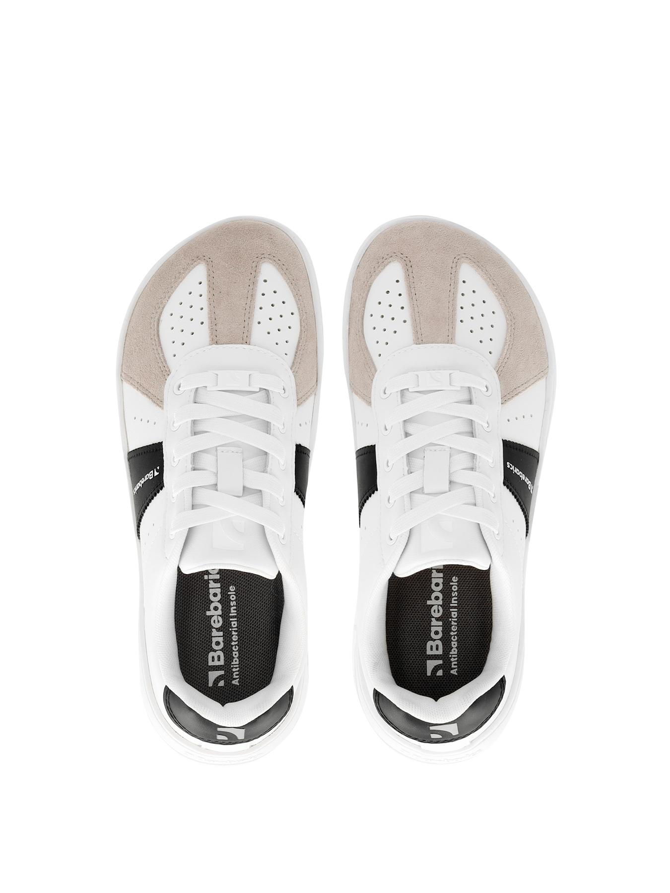 Barefoot Sneakers Barebarics Icara - Minimalist Women's Running Shoes in White & Beige | Lightweight & Flexible for Gym, Yoga & Everyday Wear