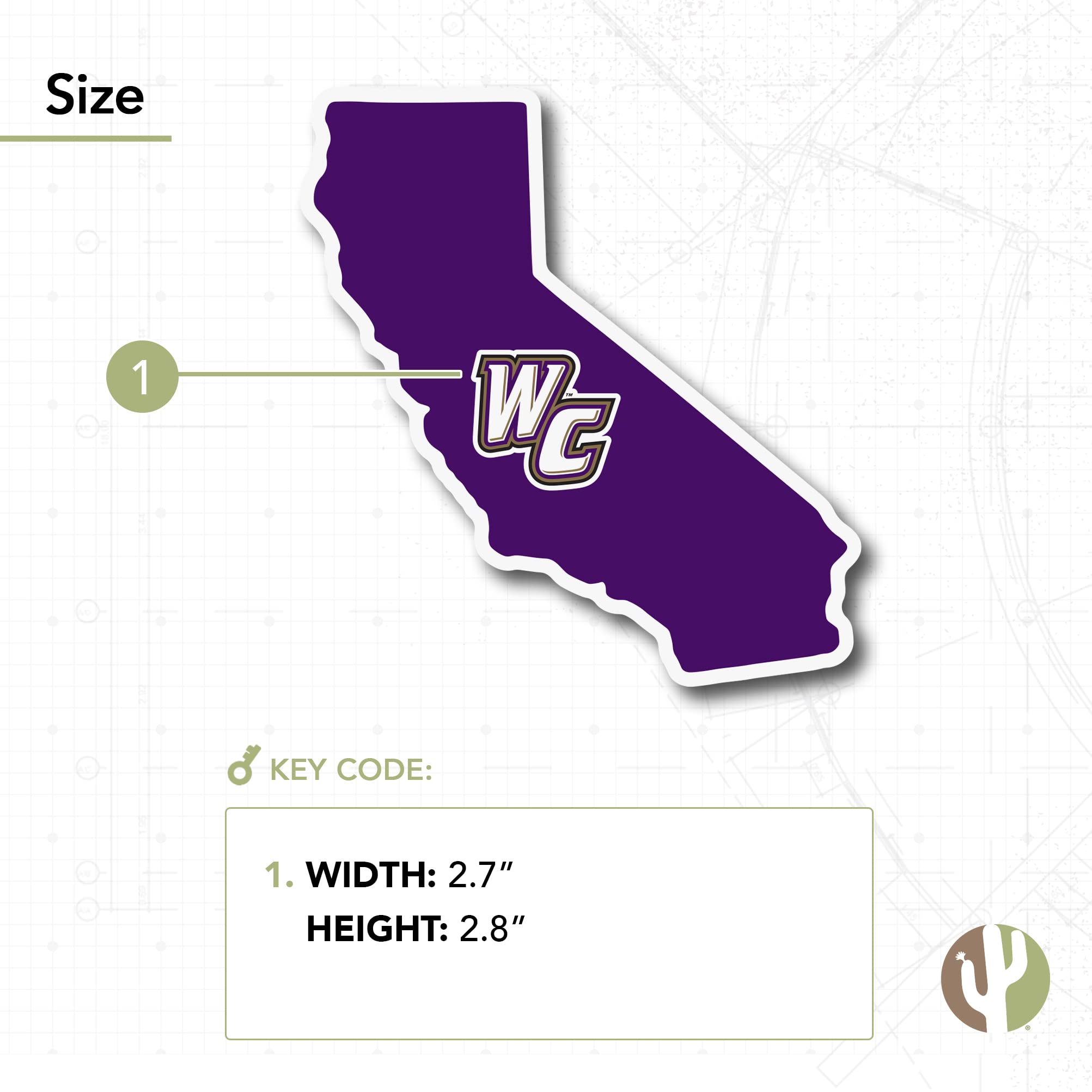Whittier College The Poets Vinyl Decal Sticker - Desert Cactus Design for Laptop, Water Bottle, Car & Scrapbook | Perfect for College Pride, School Spirit & State Border Decor