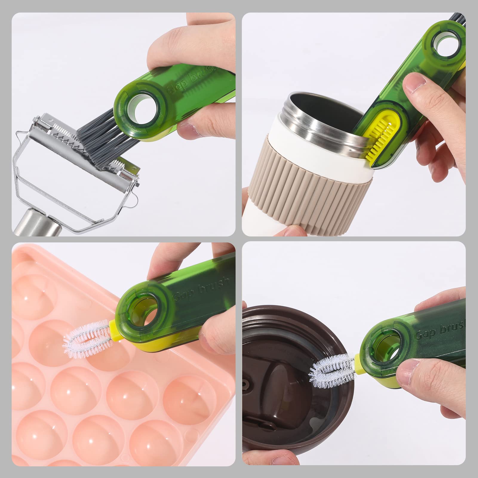 3-in-1 Silicone Cup Cleaner Brush Set - Multipurpose Kitchen Cleaning Tools for Bottles & Mugs