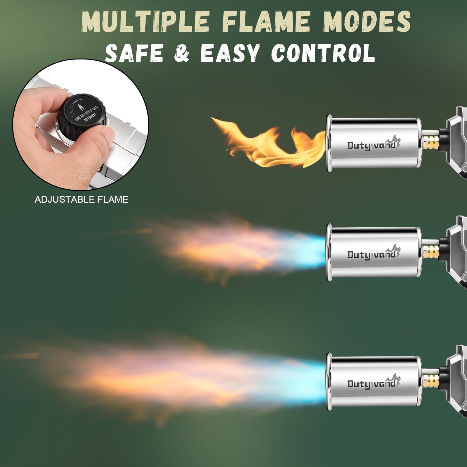 High-Powered Propane Grill Torch Gun - 800,000 BTU Adjustable Flamethrower for BBQ, Sous Vide, Campfire & Charcoal Grills - Professional Cooking Torch Head (Tank Not Included) - Perfect for Outdoor Cooking, Meat Searing & Fire Starting