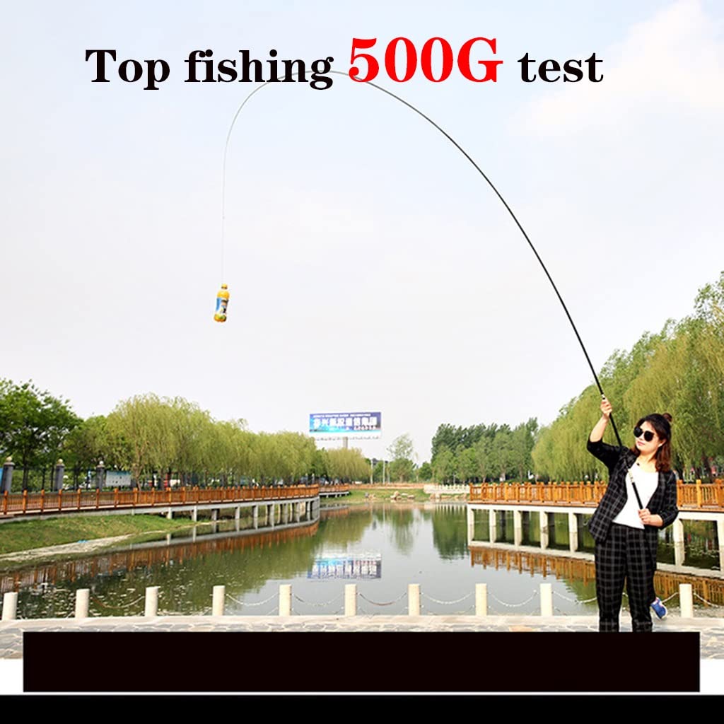 Carbon Fiber Telescopic Spincast Fishing Rod - Strong & Sensitive 3.6m Portable Baitcasting Pole for Freshwater & Saltwater Fishing - Ideal for Bass, Trout, Travel & Outdoor Adventures (Black)