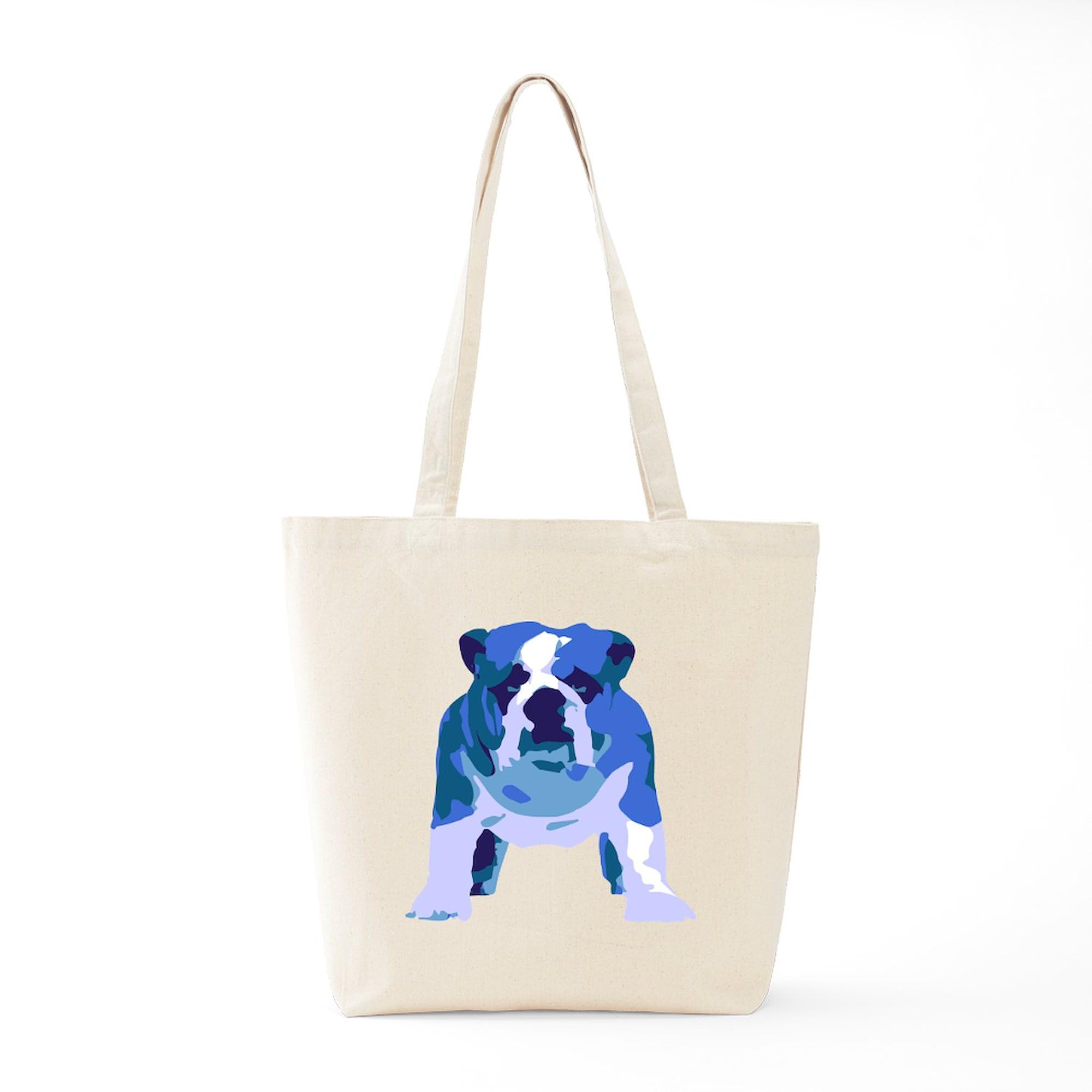 English Bulldog Pop Art Canvas Tote Bag - Reusable Natural Shopping Bag for Groceries, Beach & Work | Funny Dog Lover Gift