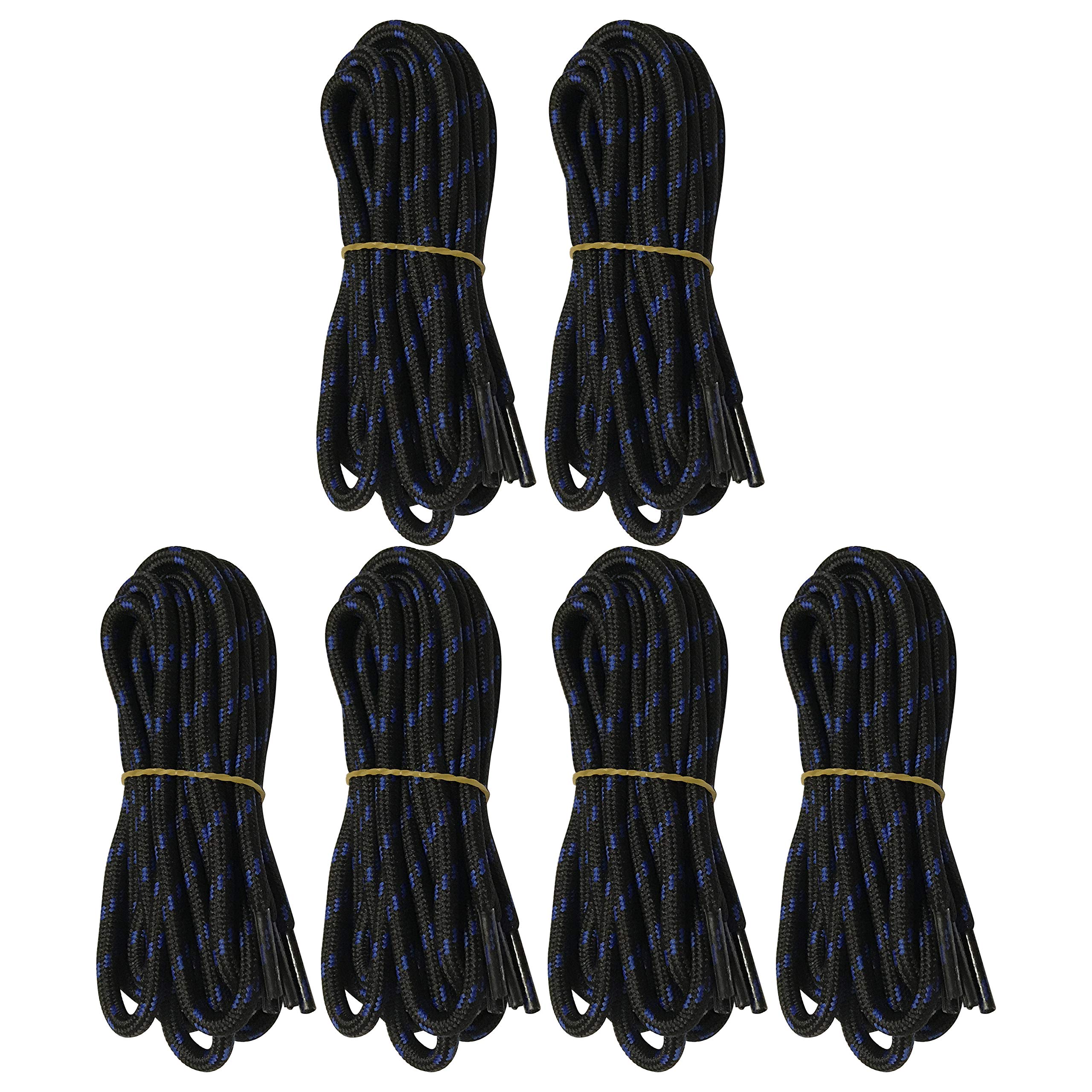 6 Pairs 5MM Thick Heavy Duty Round Boot Laces - Durable Shoelace Strings Replacement for Hiking & Work Boots - Ideal for Outdoor Adventures, Construction Sites & Everyday Wear