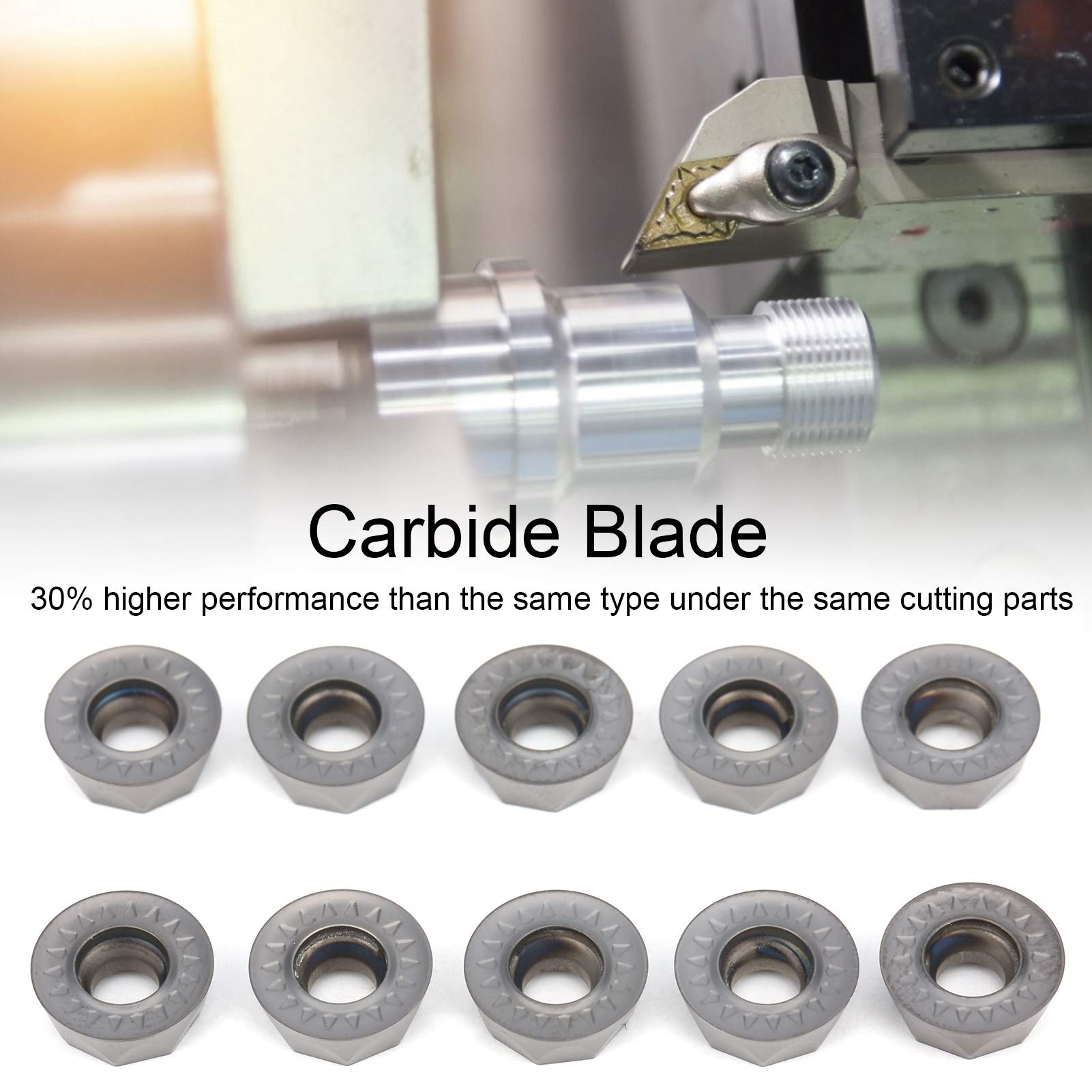 High-Speed RPMT1204M0E-JS LF6018 Solid Carbide Indexable Cutting Blade - Extra Durable Carbide Tool for Metalworking & Woodworking - Perfect for CNC Machines, Lathes & Milling Operations