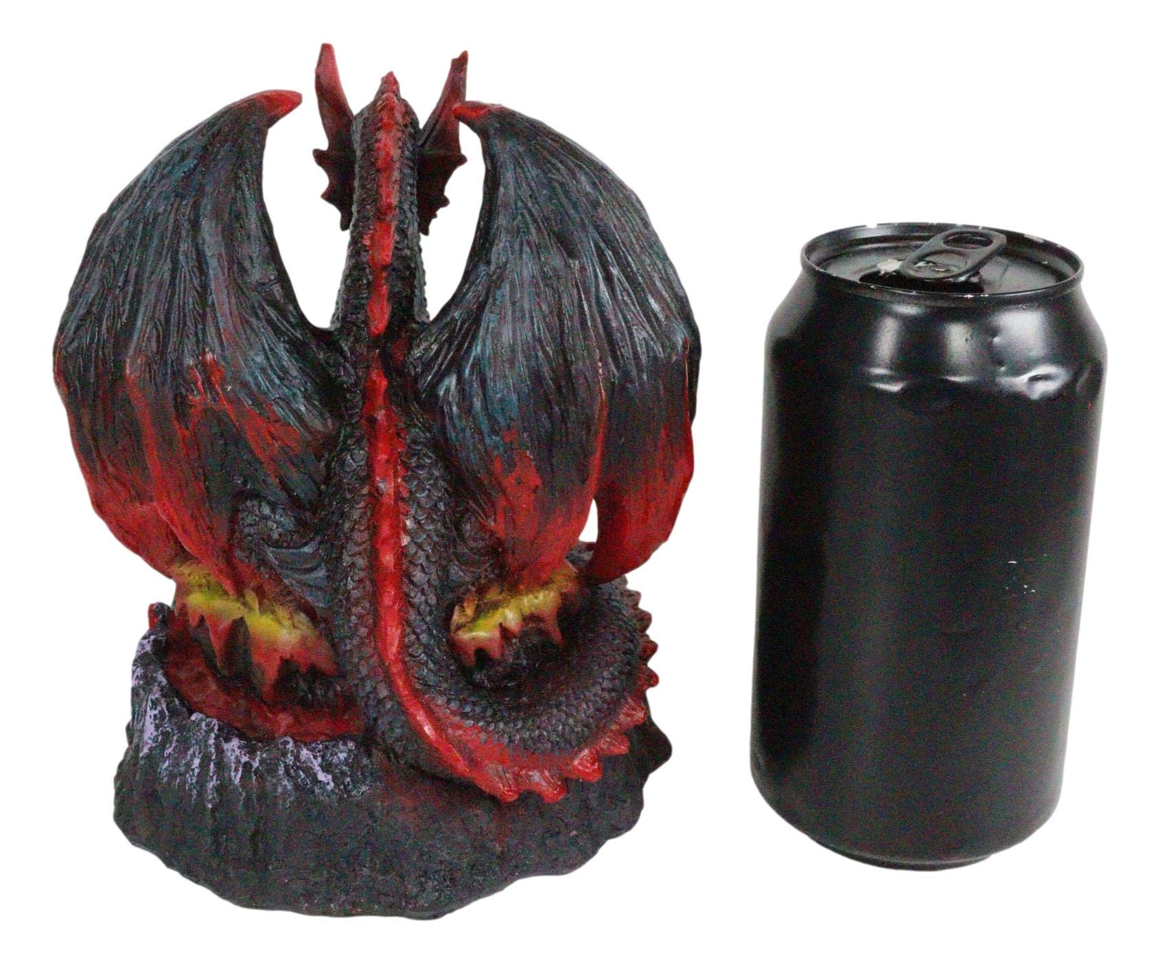 Ebros Hell Fire Pit Inferno Volcano Dragon Mother LED Night Light Egg Figurine - D&D Fantasy Decor, Collectible Sculpture for Home, Gaming Room & Outdoor Party Decorations