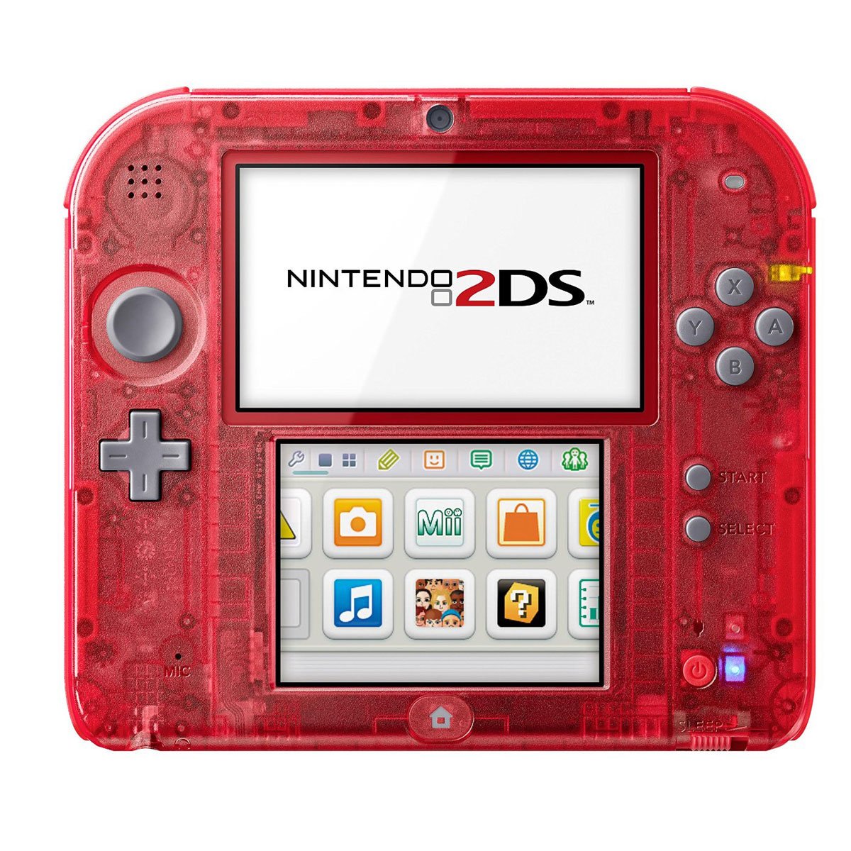 Nintendo 2DS Red Transparent Handheld Gaming Console - Portable Game System for Kids & Adults, Perfect for Travel & Home Entertainment