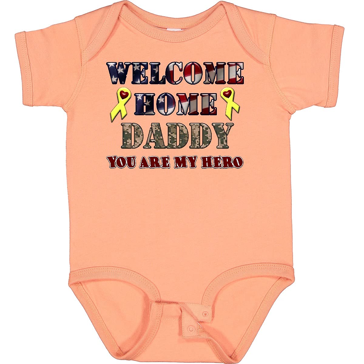 Inktastic Welcome Home Daddy Baby Bodysuit - Cute Newborn Outfit for Homecoming & Family Reunions - Perfect Gift for New Dads & Military Dads