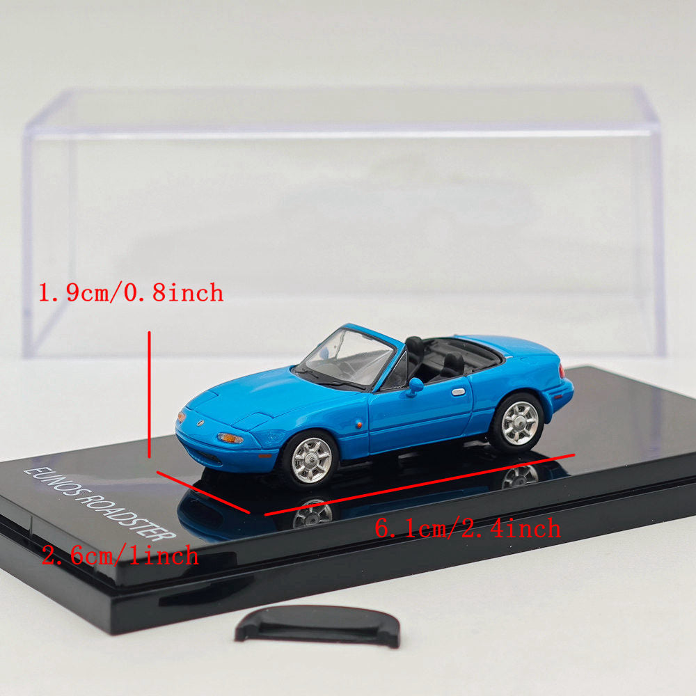 1/64 Scale Mazda Eunos Roadster NA6CE Diecast Model Car with Tonneau Cover - Blue HJ642025ABL Limited Edition Collectible Toy for Car Enthusiasts | Perfect for Display, Gifts, and Hobby Collections