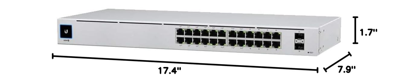 Ubiquiti USW-24-POE 24-Port Gigabit PoE+ Switch with 250W Power Budget | Network Switch for Home Office, Small Business & Smart Home Devices