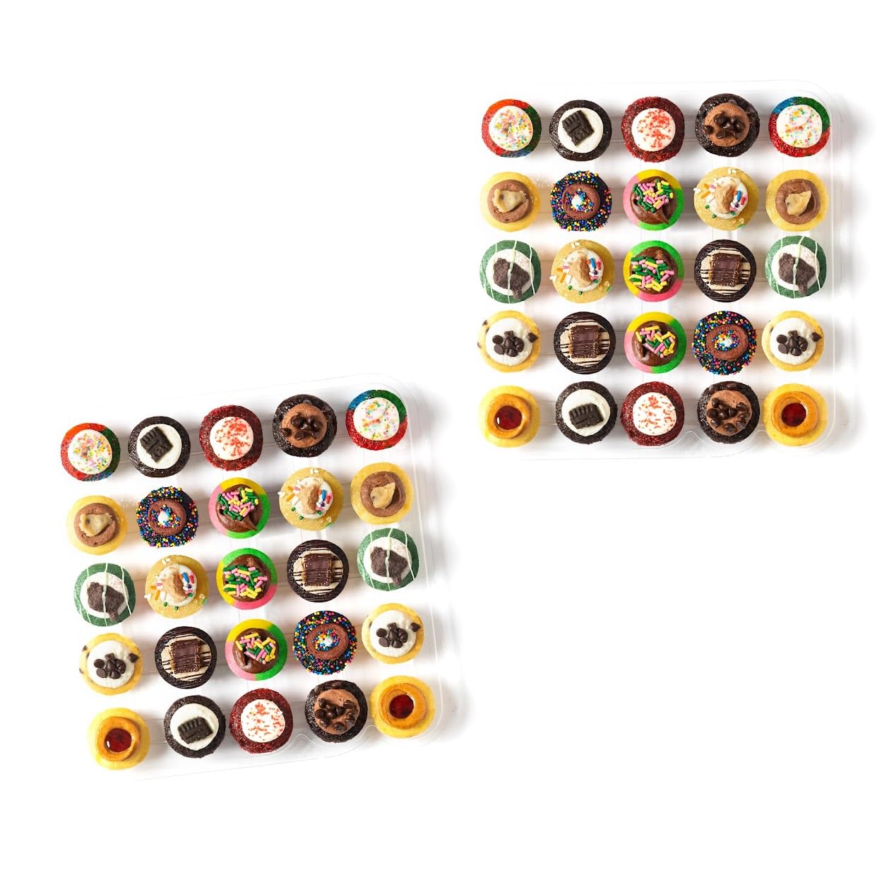Baked by Melissa Assorted Mini Cupcakes - 50 Count Bite-Size Dessert Box with 12 Flavors (Red Velvet, Triple Chocolate, Cookie Dough) - Perfect for Birthday Parties, Office Treats & Holiday Gifts