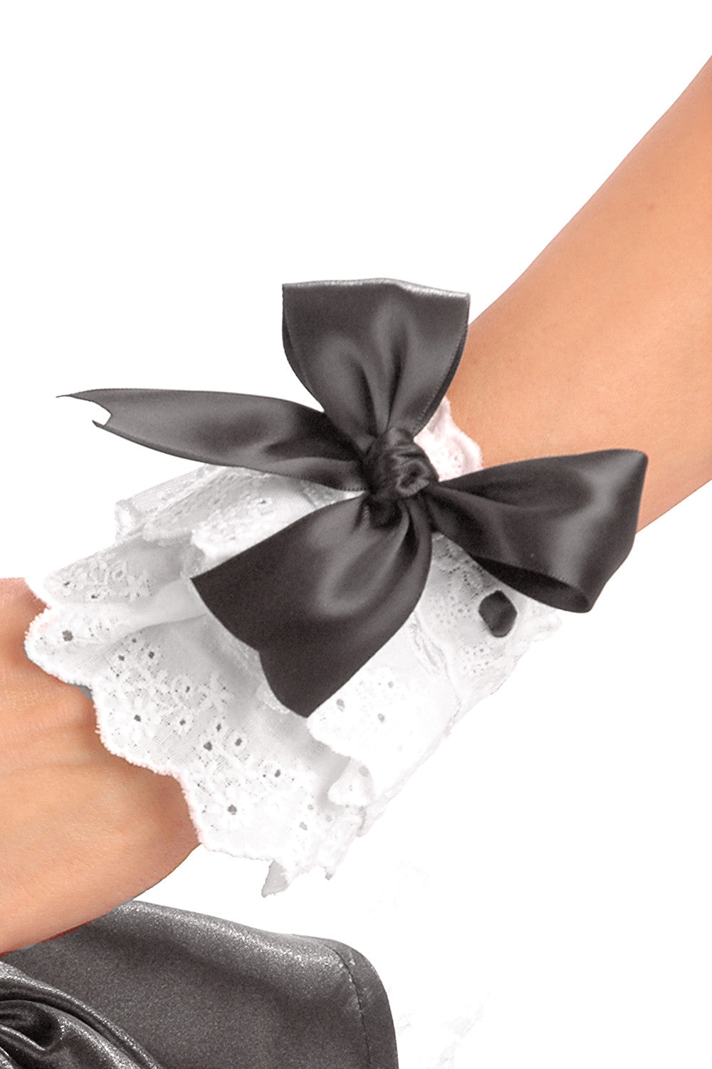 Premium Lace Maid Wrist Cuffs - Elegant Adjustable Costume Accessories for Cosplay, Role Play & Halloween Costumes - Perfect for Maid Outfits, Themed Parties & Bachelorette Events