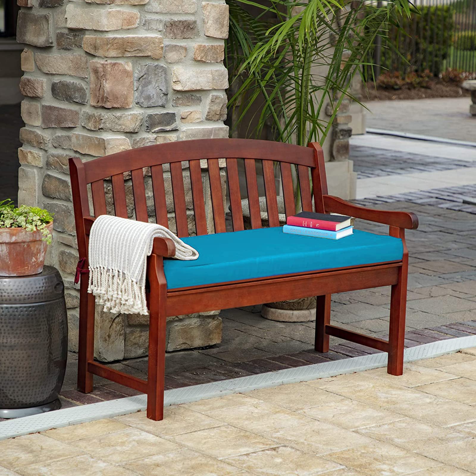 **Outdoor Patio Bench Cushion - Waterproof, Non-Slip Garden Swing Cushion for Wicker Loveseat & Furniture - Sunbrella Fabric - Perfect for Patio, Deck, Poolside & Indoor Sofa**