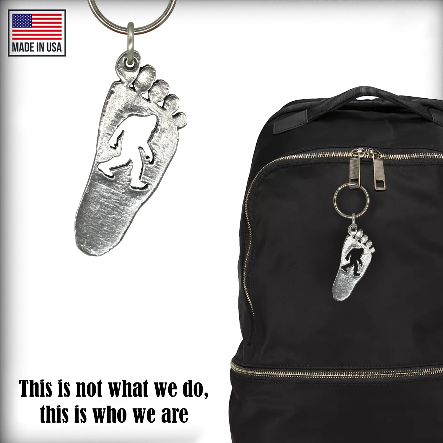 Bigfoot Footprint Keychain - 2.5