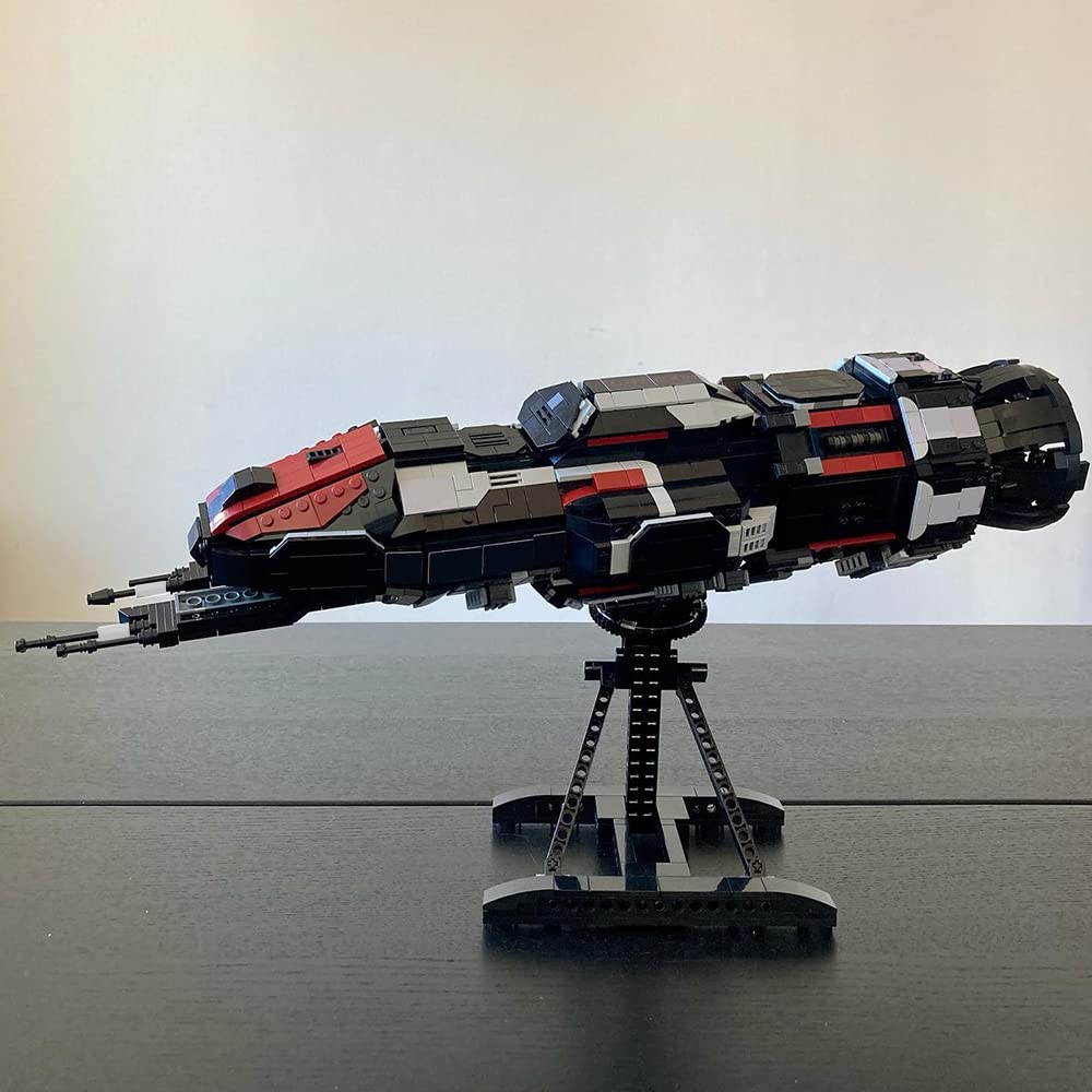 Corvette-Class Frigate Rocinante Building Block Set (1853 PCS) - MCRN Roci Battleship Model Kit from The Expanse with Display Stand | STEM Educational Toys for Adults & Kids | Perfect for Sci-Fi Fans, Collectors & Space-Themed Room Decor