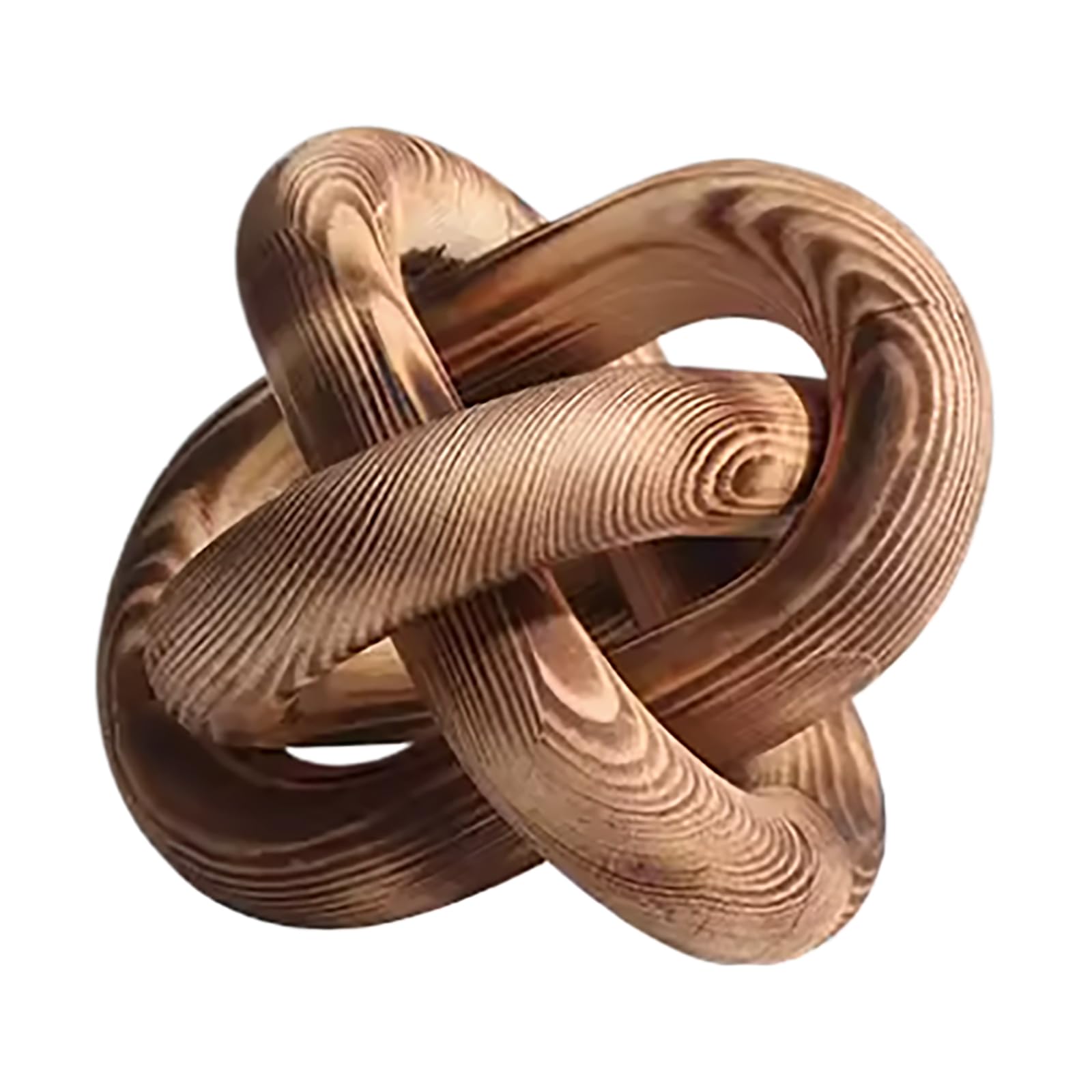 Hand Carved Wood Chain Link Decor - 3 Link Wood Knot Coffee Table & Shelf Decor for Farmhouse, Rustic & Boho Modern Living Room & Bedroom | Vintage Home Accents for Cozy & Stylish Spaces
