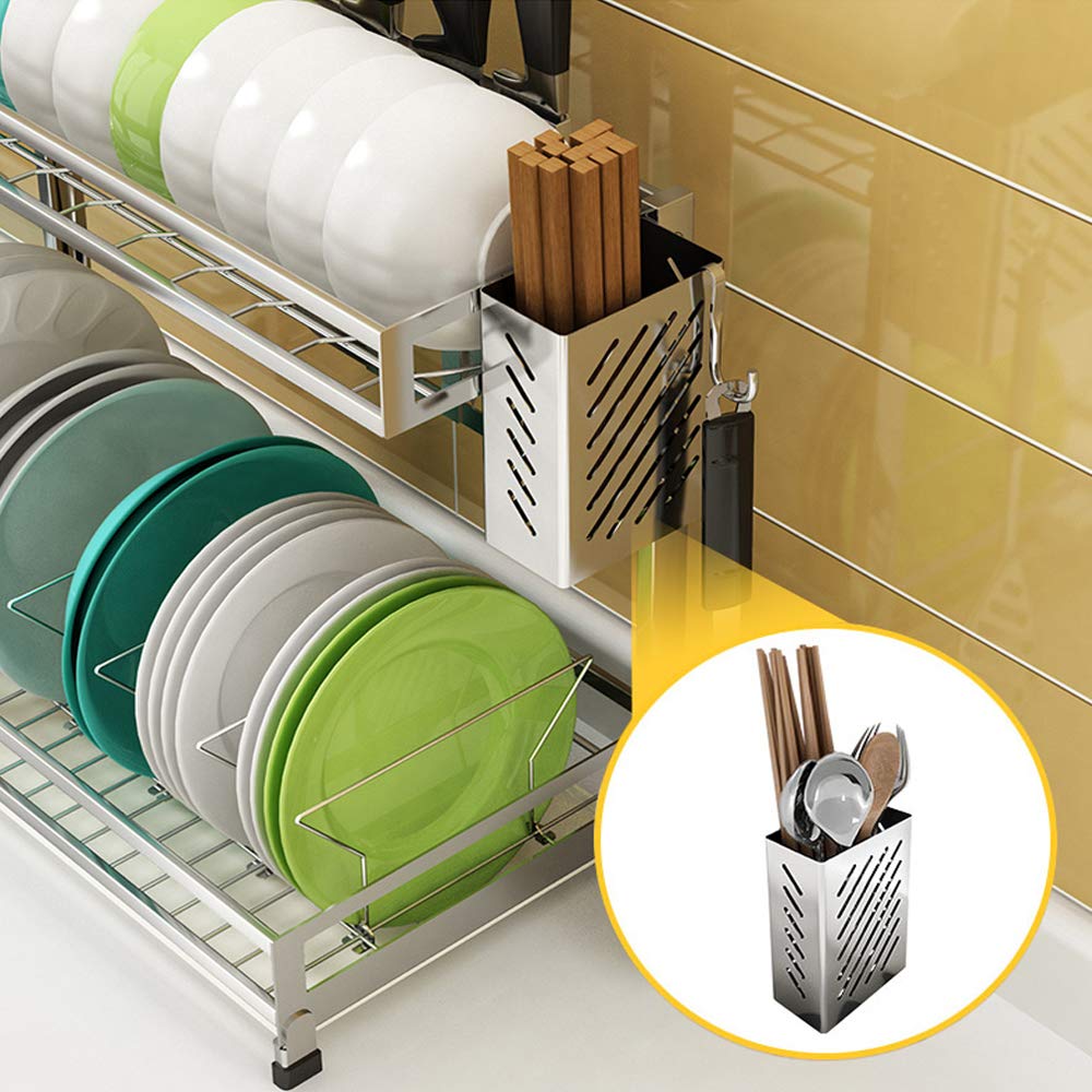 Stainless Steel Kitchen Drain Rack - Multi-Purpose Countertop Storage Organizer for Knives, Pot Lids & Cutting Boards | Durable 304 Steel | Perfect for Small Kitchens & Dish Drying