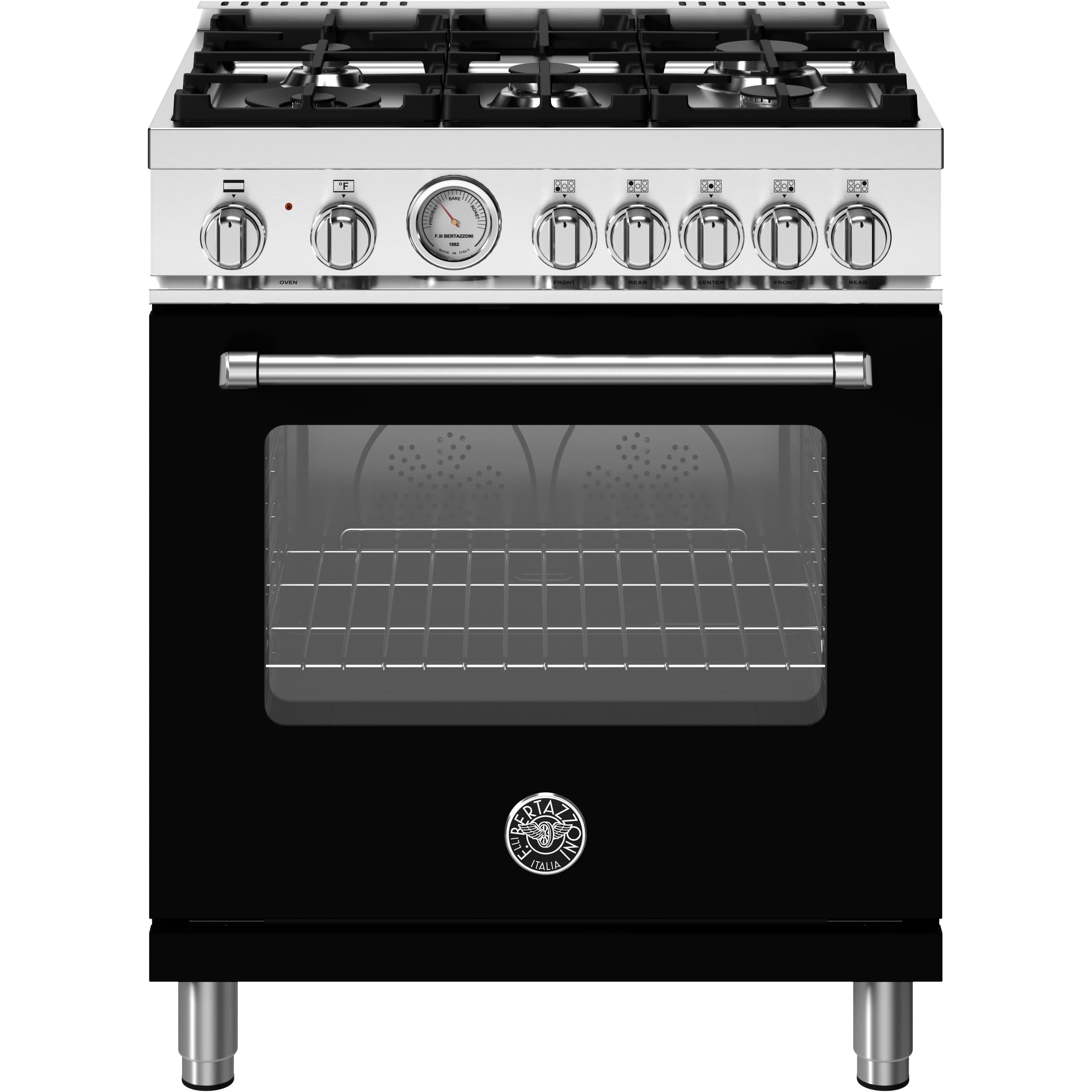 Bertazzoni 30 Inch Freestanding Dual Fuel Range with Natural Gas Burners & Electric Oven - MAS305DFMNEV - Professional Style Kitchen Appliance for Home Chefs & Cooking Enthusiasts