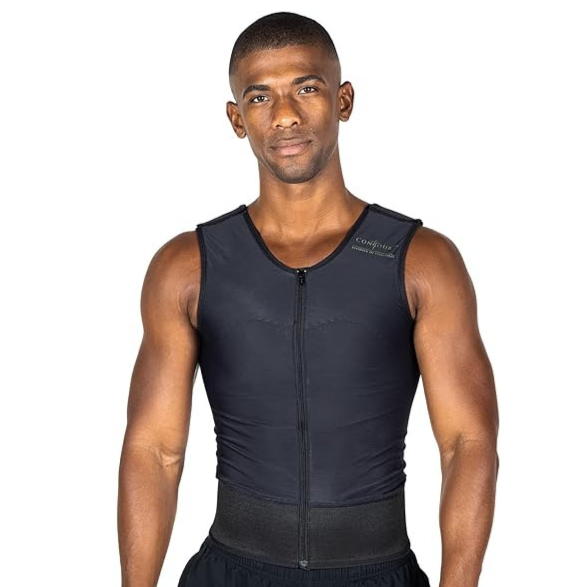 ContourMD Men's Post-Surgery Compression Vest - Medical Grade Chest Support Garment After Liposuction | Ideal for Recovery, Breast Support & Body Shaping After Cosmetic Procedures