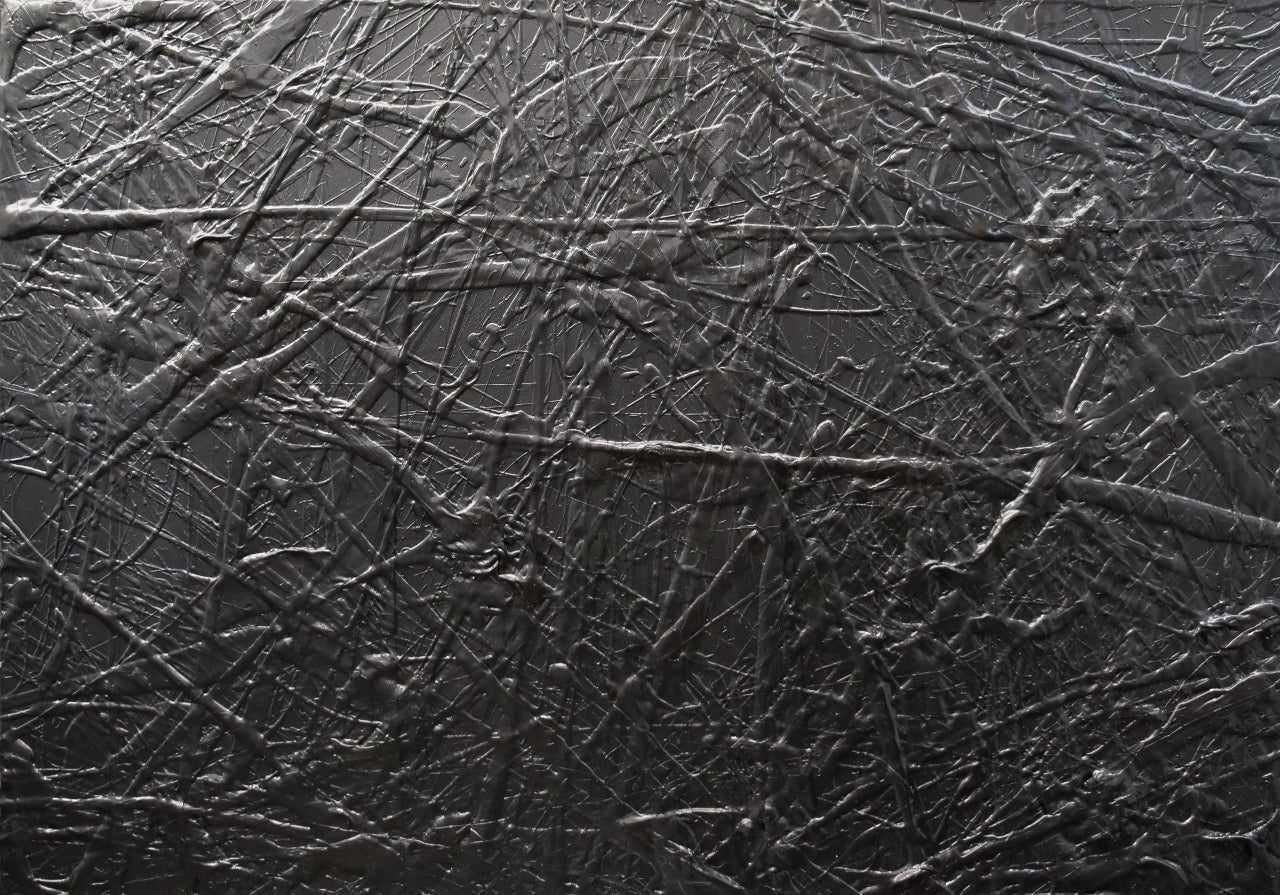 Blackest Magic 140cm x 100cm Black Textured Abstract Canvas Wall Art - Modern Home Decor for Living Room, Bedroom & Office