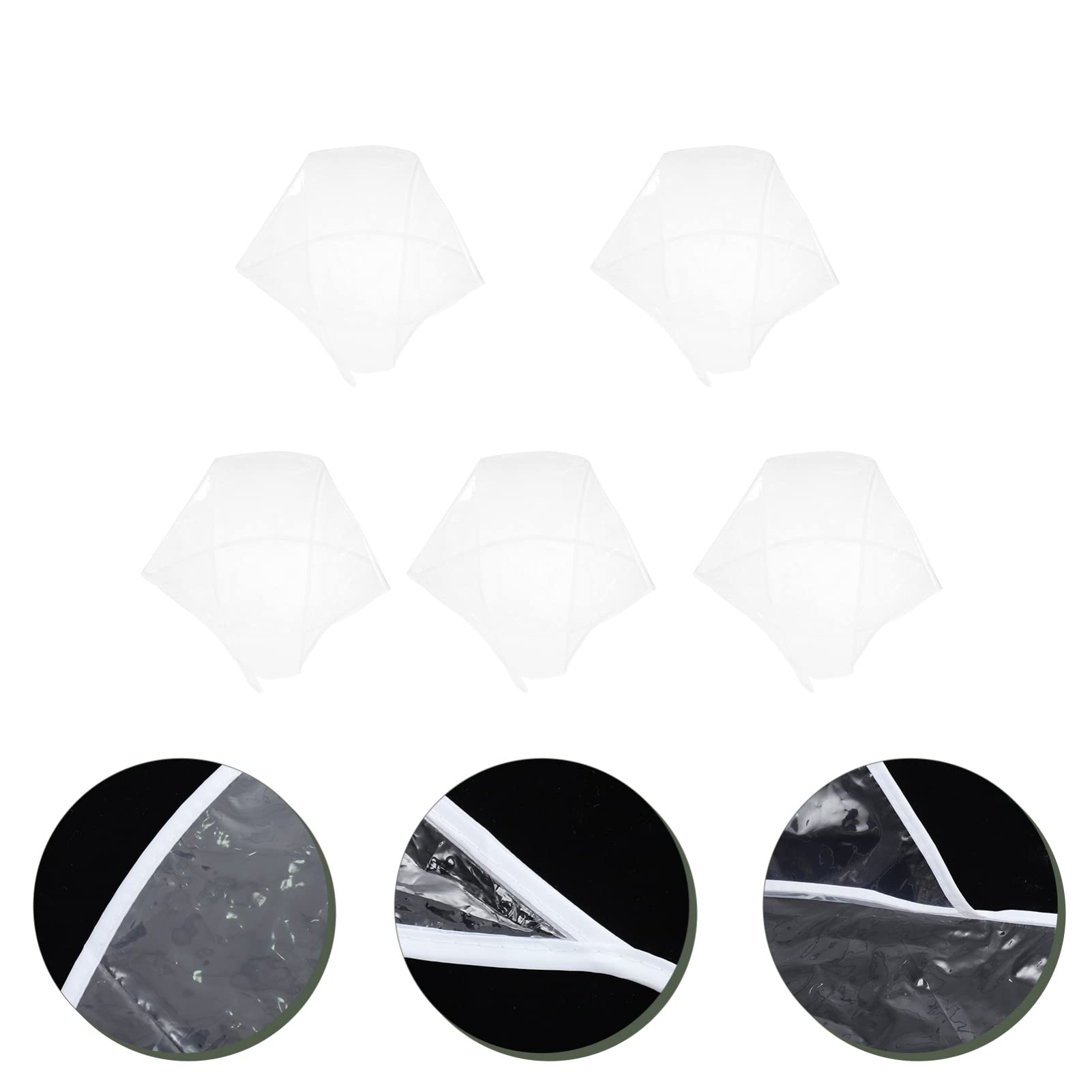 Women's Rain Hats 5-Pack - Transparent Rain Bonnet & Visor Hat Set - Waterproof Plastic Rain Scarf for Outdoor Activities, Commuting, and Bad Weather Protection