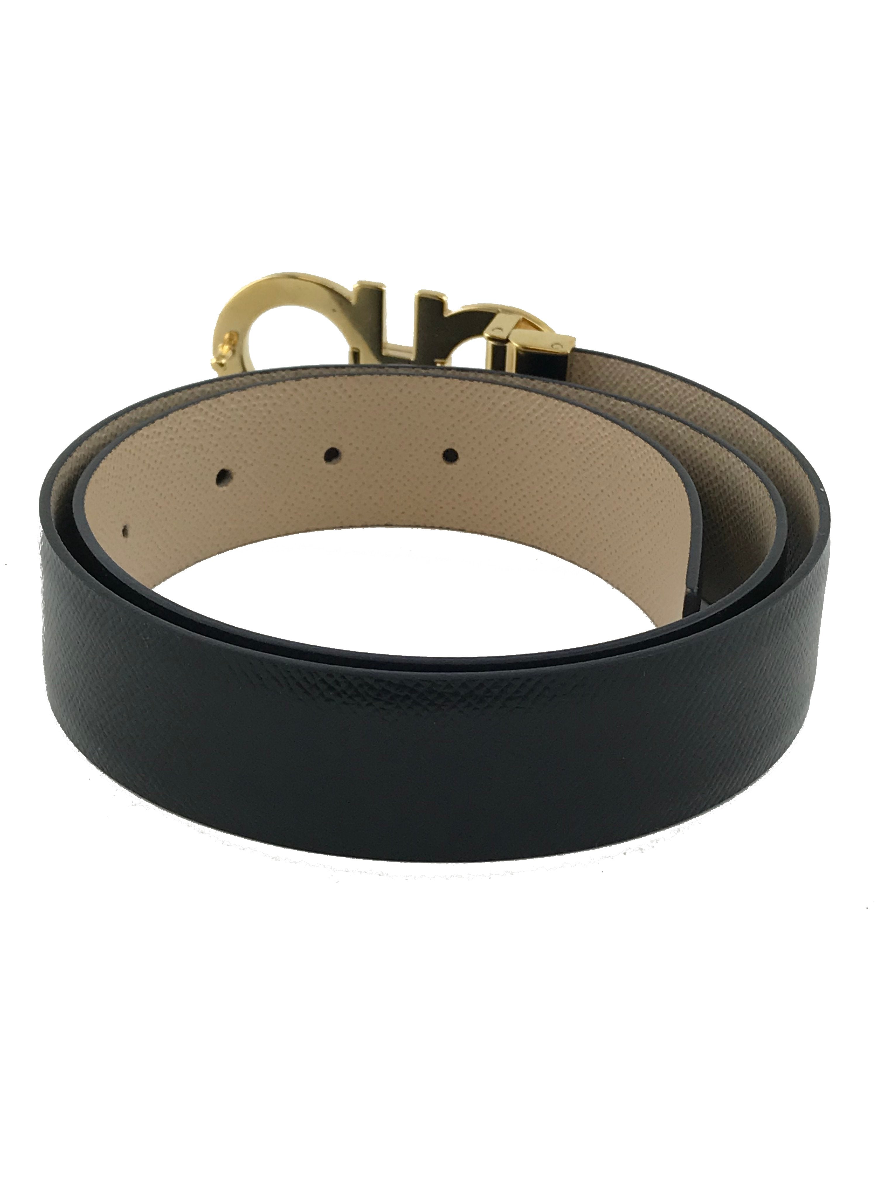 Salvatore Ferragamo Gancini Reversible Leather Belt for Men & Women - Premium Italian Designer Belt for Business & Casual Wear