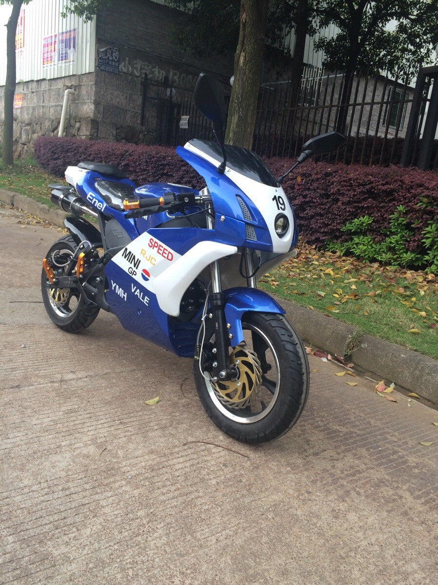 2016 x19 Super Pocket Bike 110cc Gas-Powered Mini Motorcycle - Blue | Perfect for Adults & Teens, Off-Road Racing, Backyard Fun & Commuting