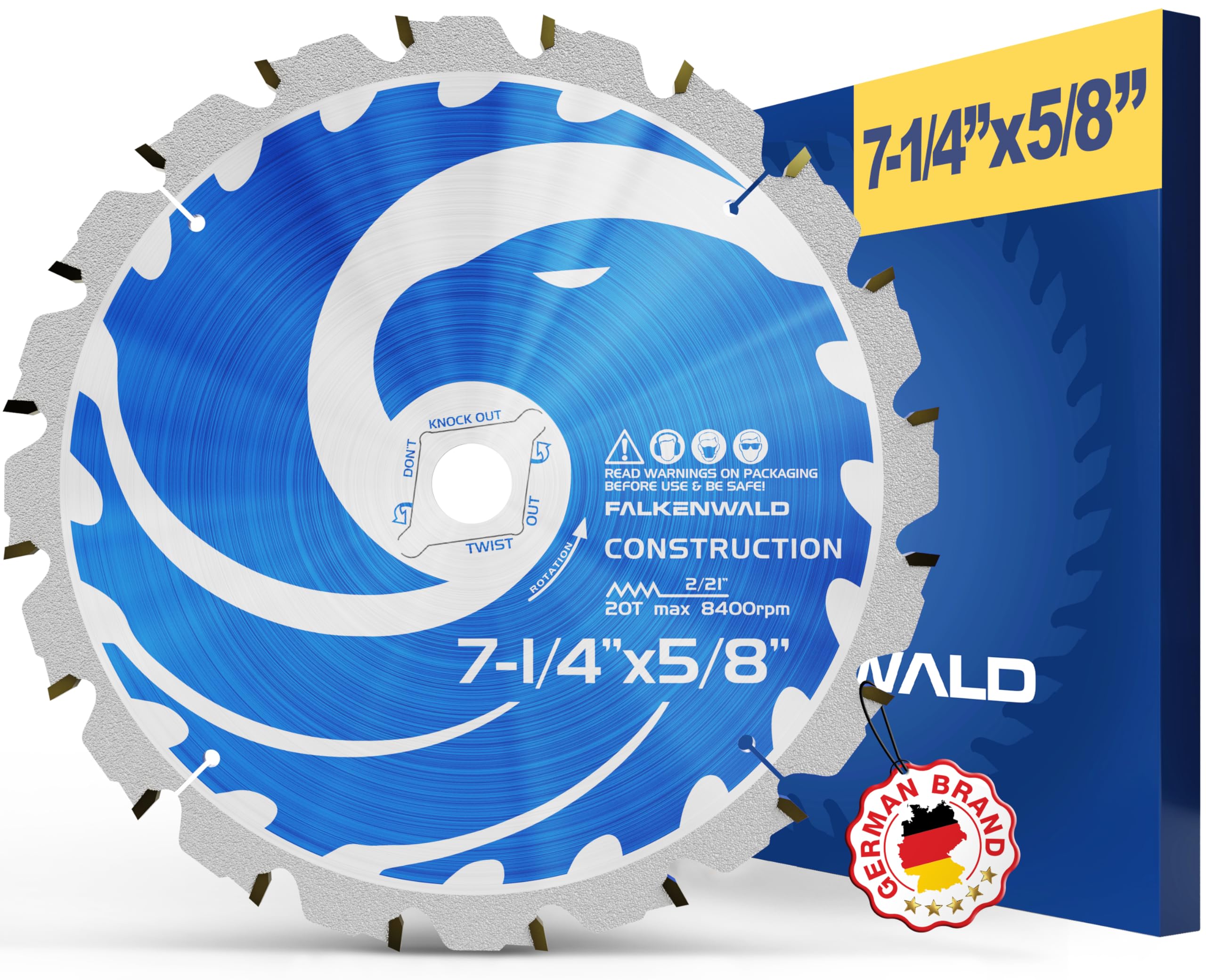 7 1/4 Inch Circular Saw Blade for Wood Cutting - Premium Construction Saw Blades Compatible with DEWALT, Skil & More - Perfect for DIY Projects, Carpentry, and Home Renovations