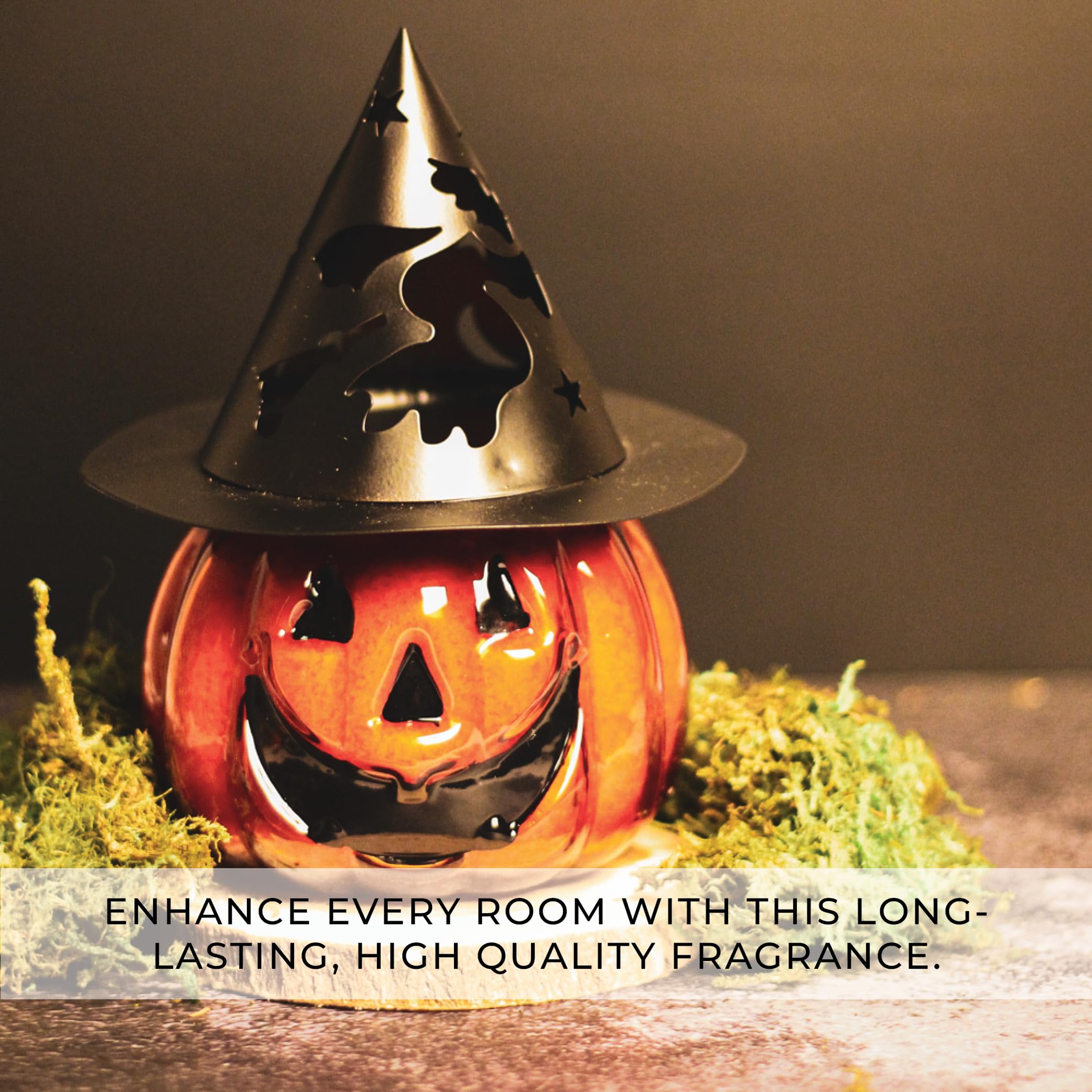 Punky Pumpkin Jar Candle - Halloween Decorations with Papa's Pumpkin Pie Scent - Unique Shaped 10oz Candle for Indoor/Outdoor Home Decor - Perfect for Fall Parties, Thanksgiving Centerpieces & Cozy Autumn Ambiance