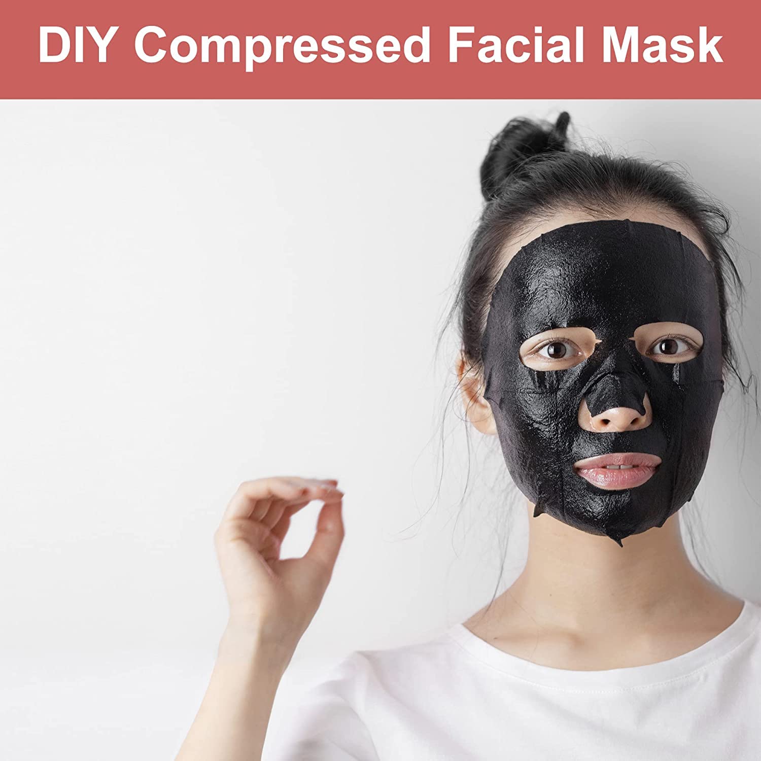 TCCO ENTERPRISE Disposable Facial Mask 10Pcs - Premium Bamboo Charcoal Sheet Compressed Mask for DIY Skincare | Super Moisturizing & Pore Cleansing | Individually Wrapped for Hygiene | Perfect for Spa, Travel & Daily Skin Care Routine