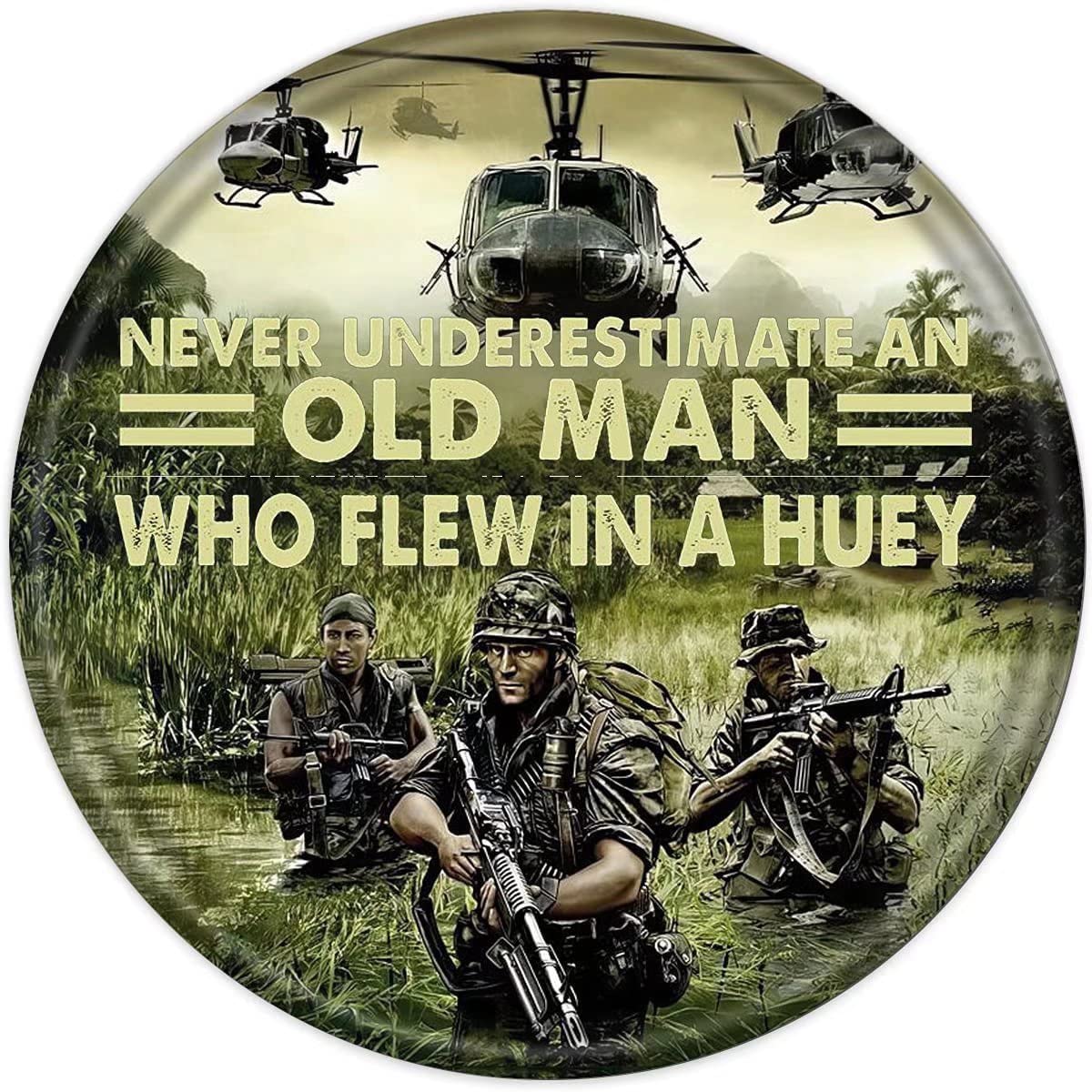 500-Piece Round Jigsaw Puzzle - Huey Helicopter Veteran Army Theme | Challenging Adult & Family Puzzle with Softclick Technology | Perfect for Game Nights, DIY Projects & Veteran Appreciation Gifts