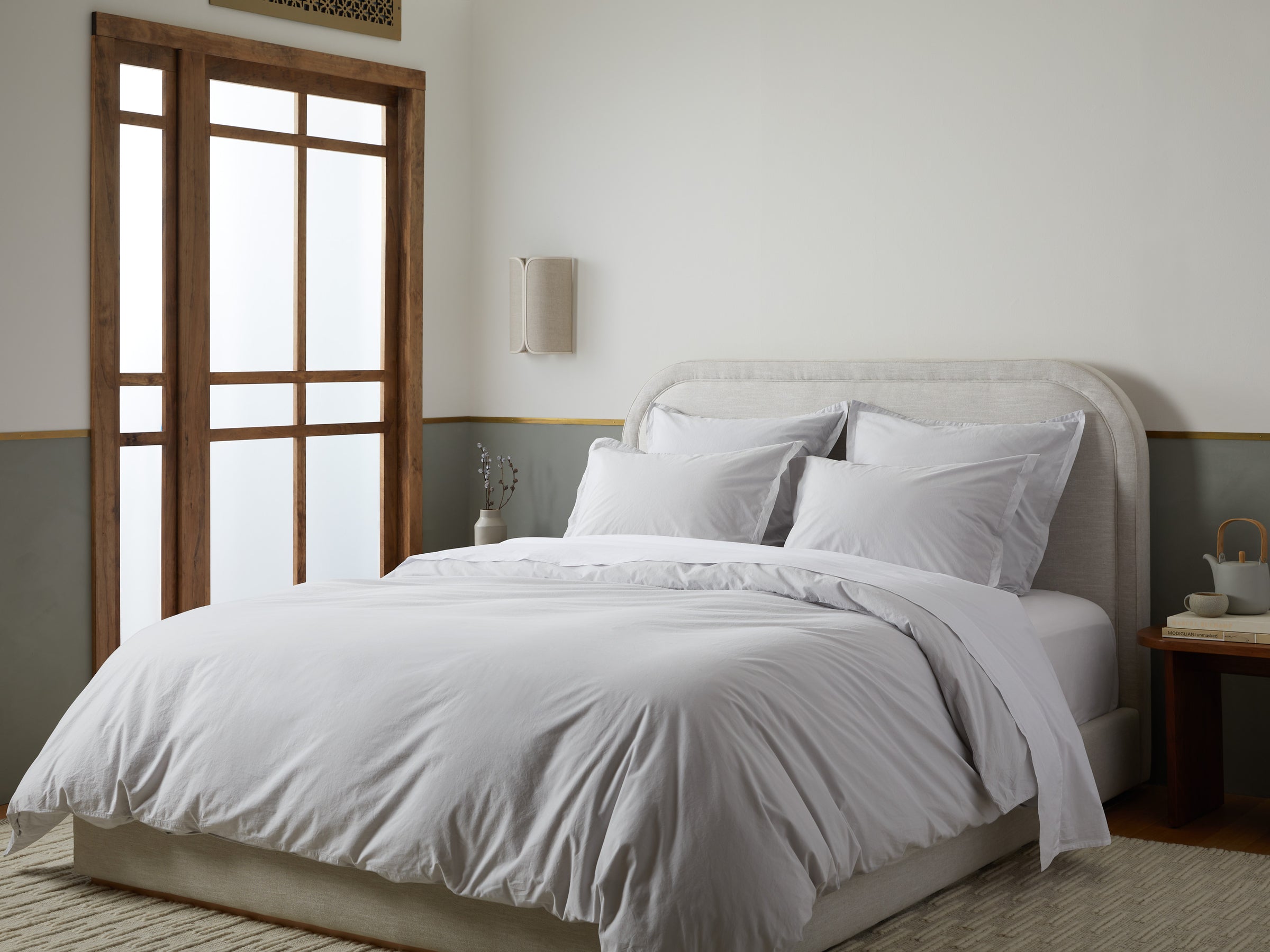 Premium Brushed Cotton Sham Set (Mist) - Soft & Breathable Pillow Covers for Bedroom Decor - Perfect for Master Bedroom, Guest Room & Cozy Home Styling