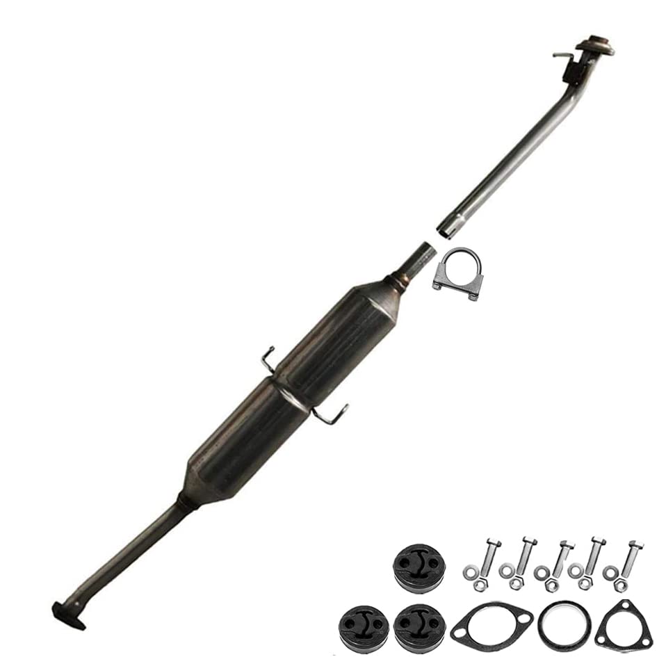 Stainless Steel Resonator with Bolts & Hangers - Compatible with 2002-2004 Honda CR-V | Durable Exhaust System Replacement for Improved Performance & Sound